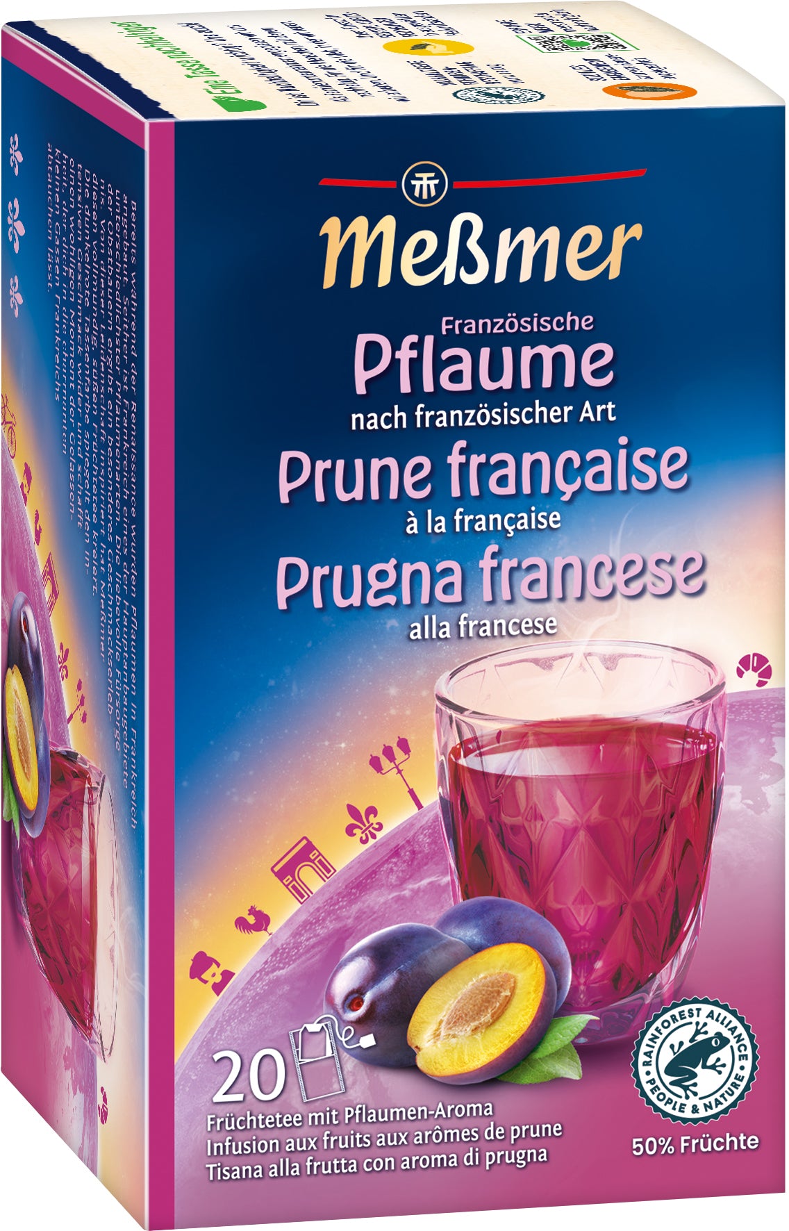 Messmer Früchtetee Französische Pflaume – Teebeutel 20 Beutel