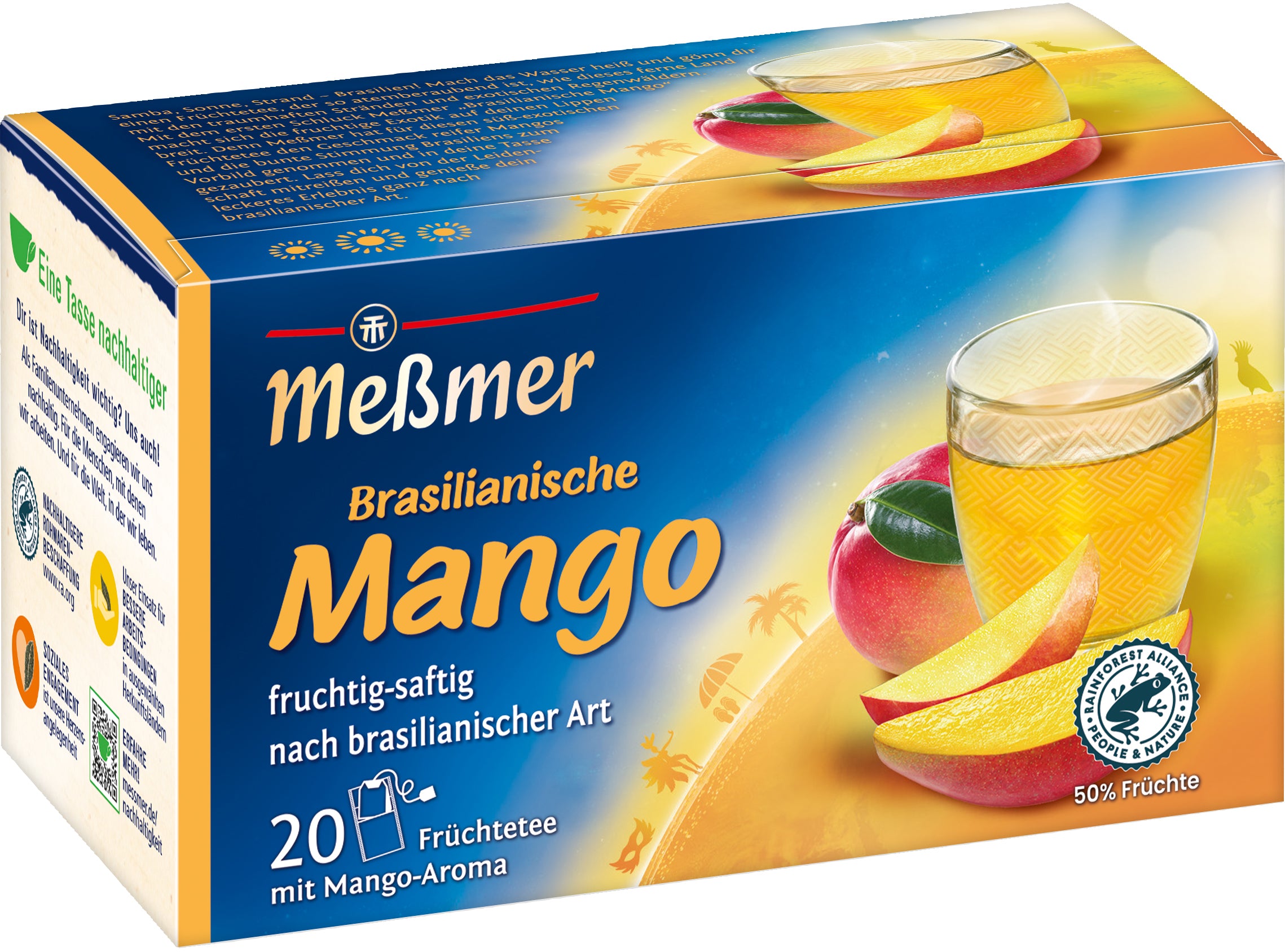 Messmer Früchtetee Brasilianische Mango – Teebeutel 20 Beutel