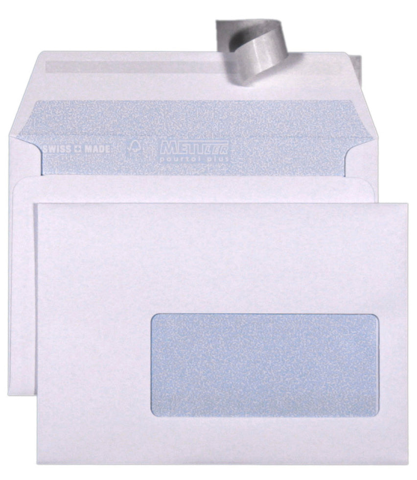 Mettler Couvert C6, Haftklebung, Ultraweiss, 100 g/m², Lasertaugliche Fensterfolie – 1'000 Stk.
