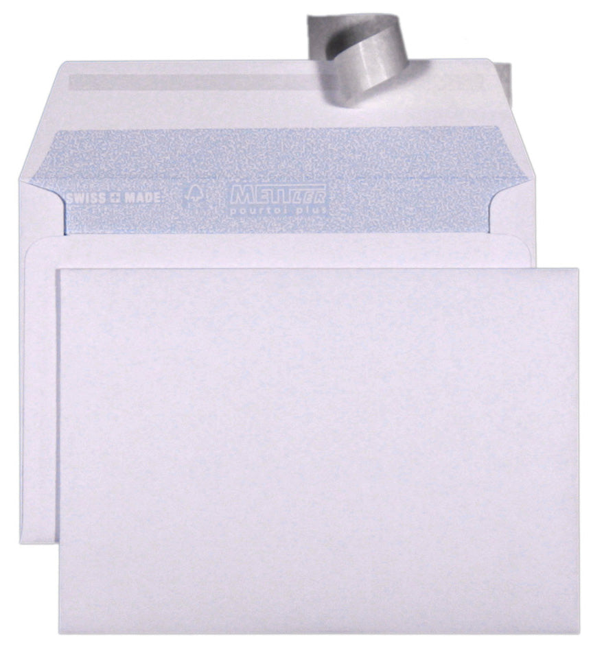 Mettler Couvert C6, ohne Fenster, Haftklebung, ultraweiss, 80 g/m² – 100 Stk.