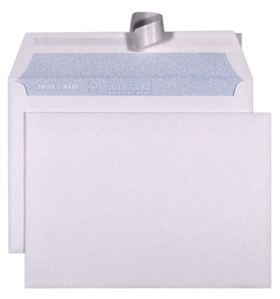 Mettler Couvert B6, ohne Fenster, Haftklebung, ultraweiss, 100 g/m² – Mettler – 1000 Stk.