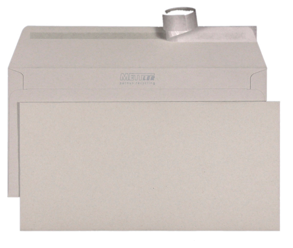 Mettler Couvert C5/6, ohne Fenster, Haftklebung, grau, 100 g/m², Recycling – 500 Stk.
