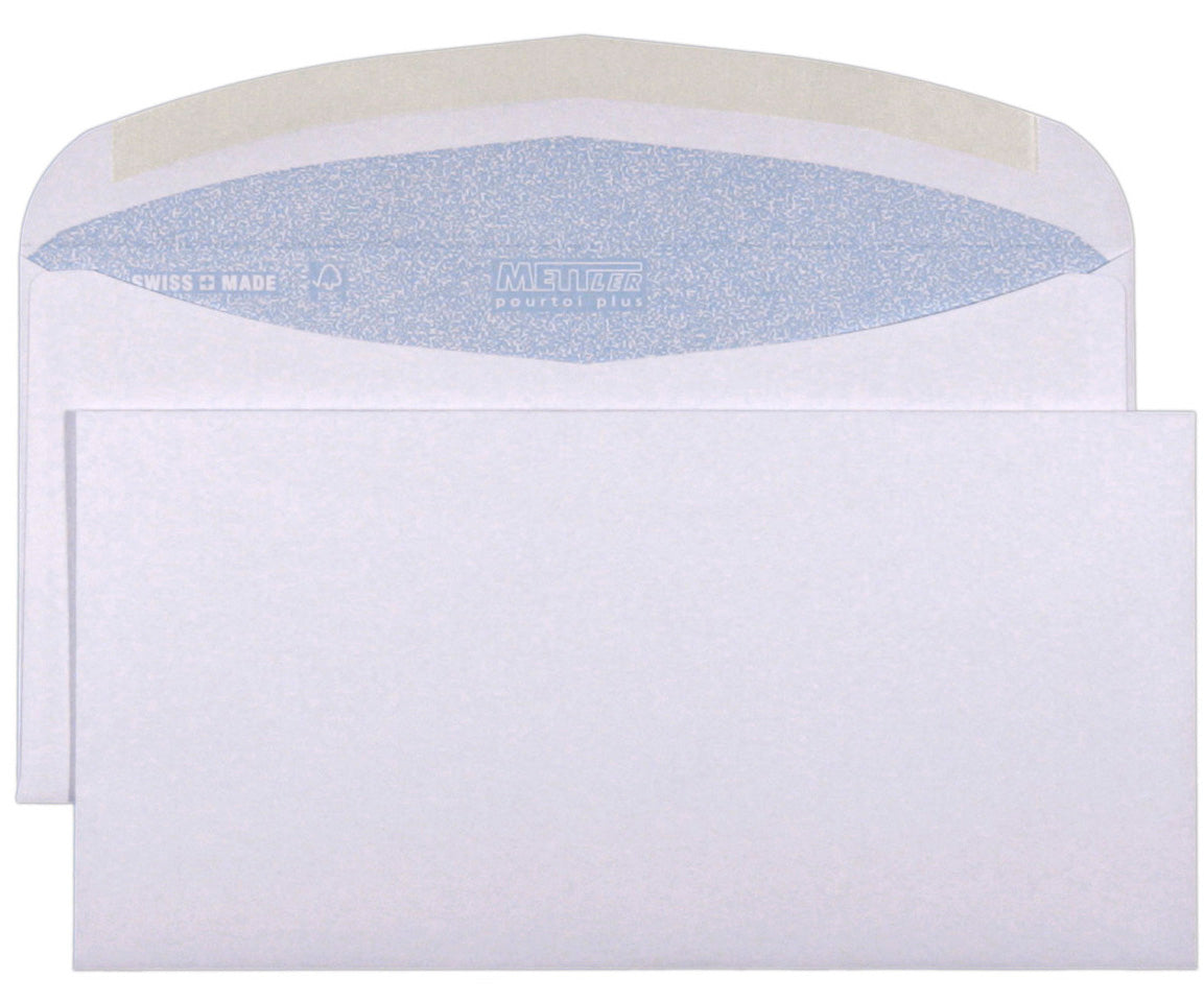 Mettler Couvert C5/6, ohne Fenster, gummiert, ultraweiss, 100 g/m² – 500 Stk.
