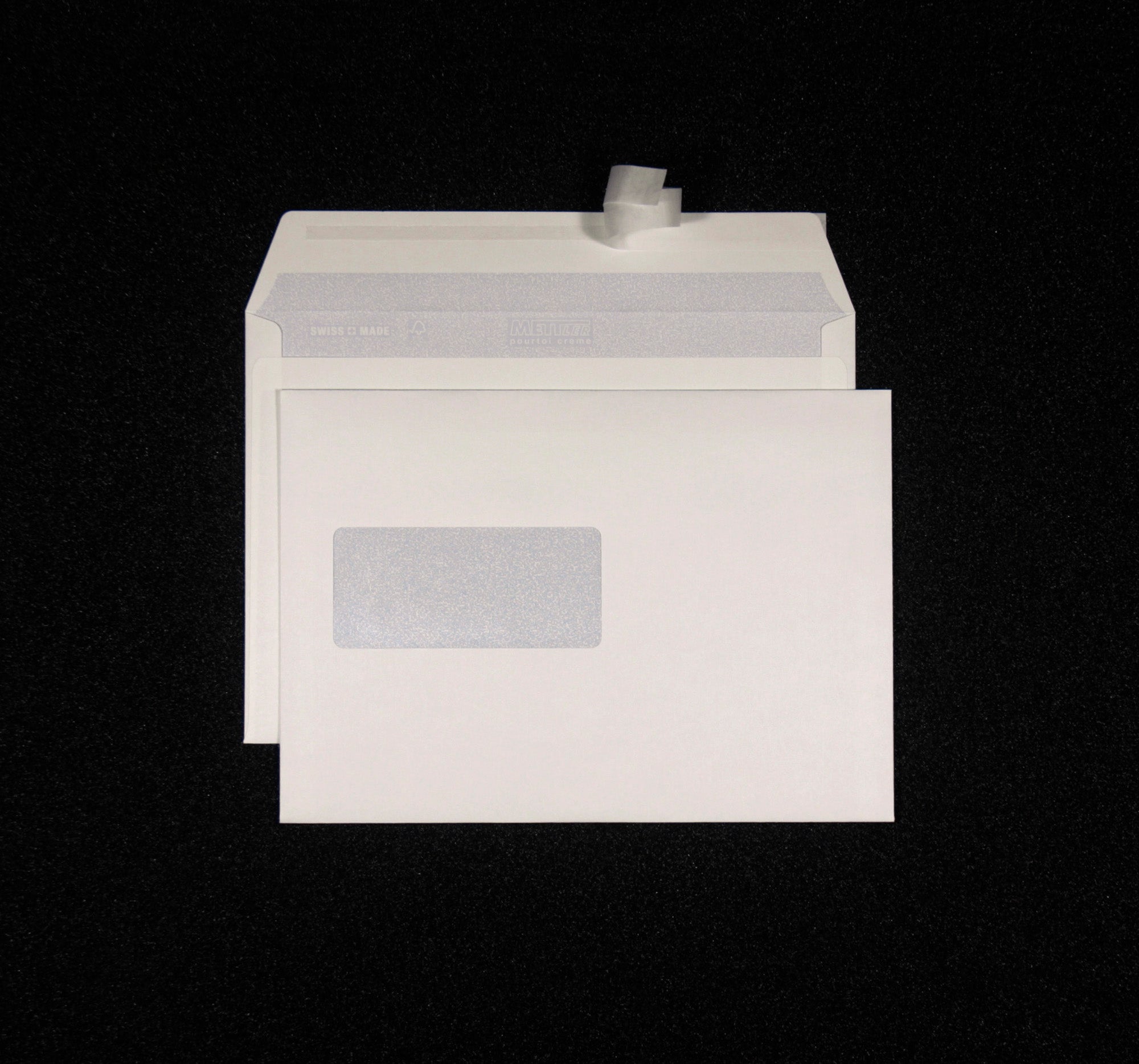 Mettler Briefumschlag C5, Fenster links, Haftklebung, naturweiss, 100 g/m² – 500 Stk.