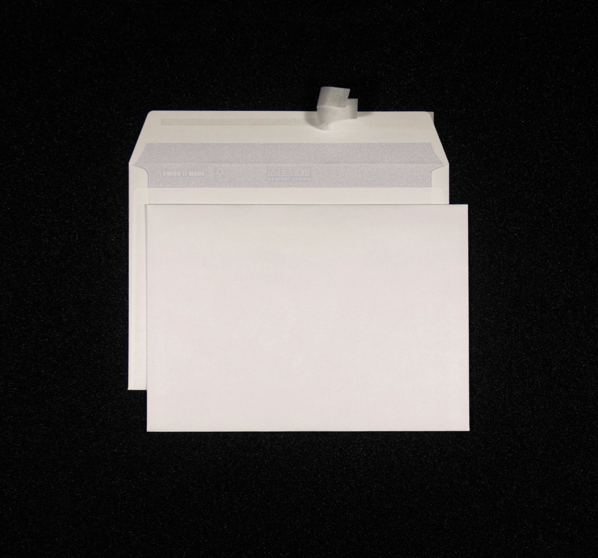 Mettler Couvert C5, ohne Fenster, Haftklebung, naturweiss, 100 g/m², mit Innendruck – 500 Stk.