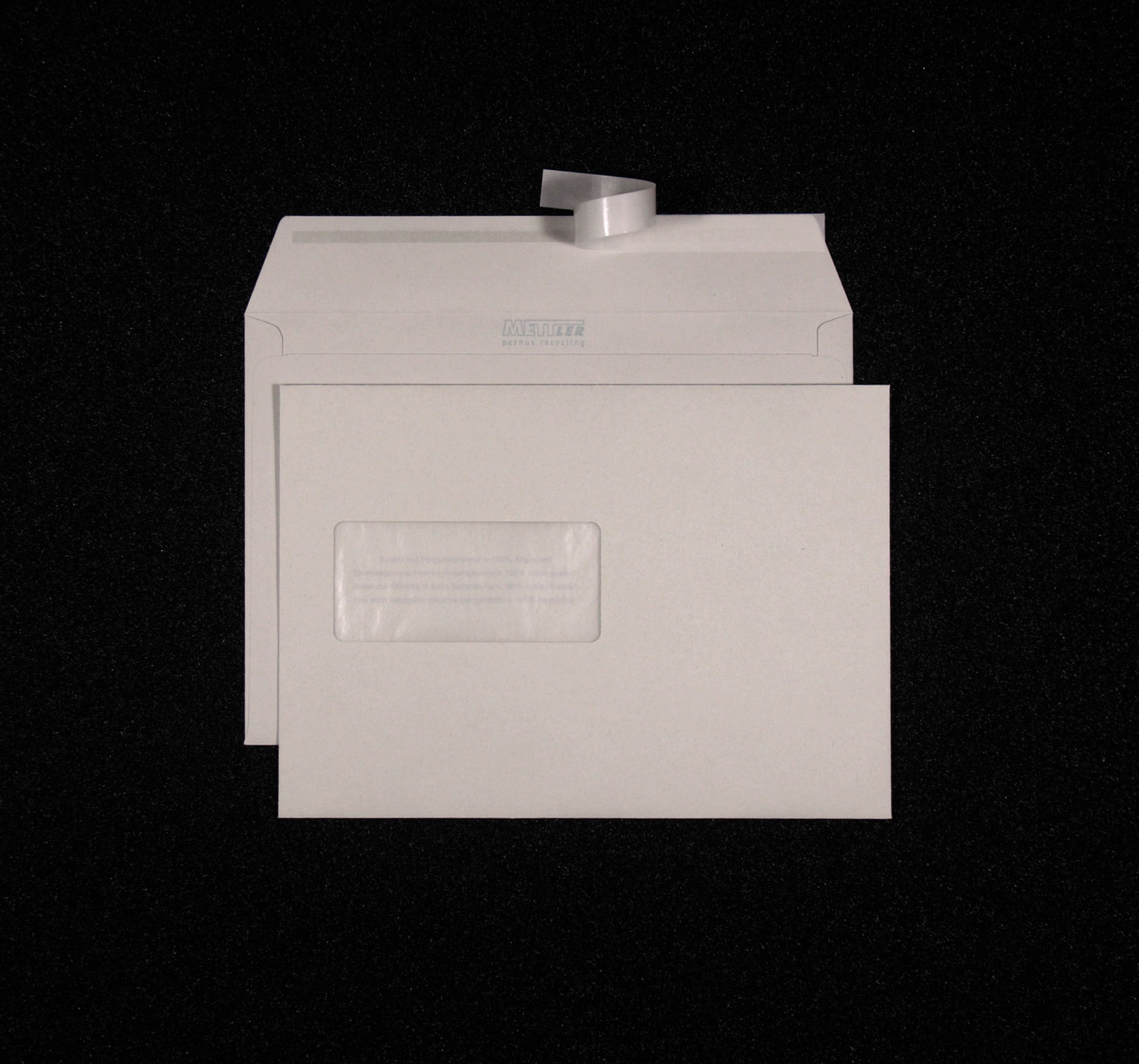 Mettler Couvert C5, Fenster links, Haftklebung, 100 g/m², Recycling – 500 Stk.