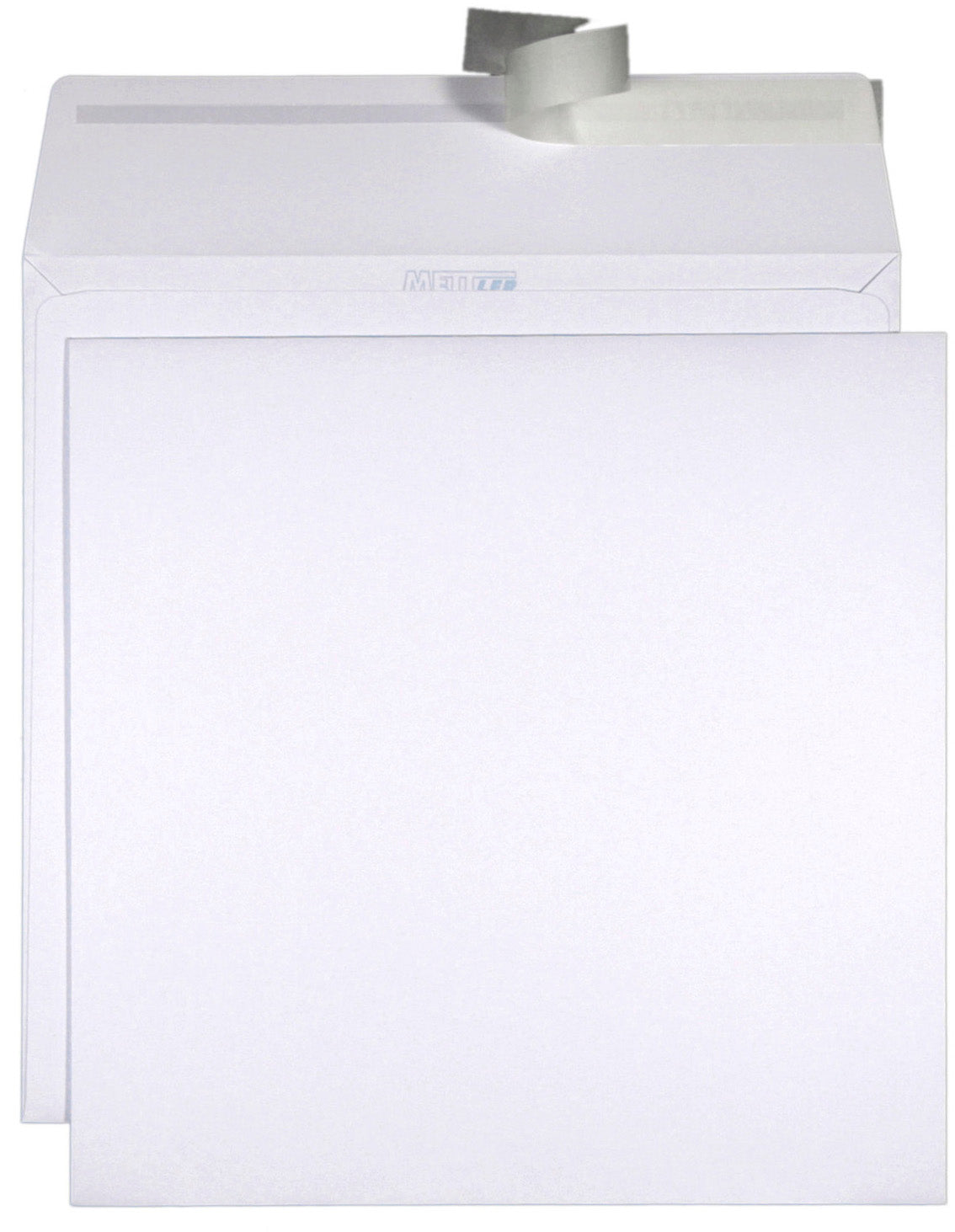 Mettler Couvert 220 × 220 mm, ohne Fenster, Haftklebung, ultraweiss, 120 g/m², lasertauglich