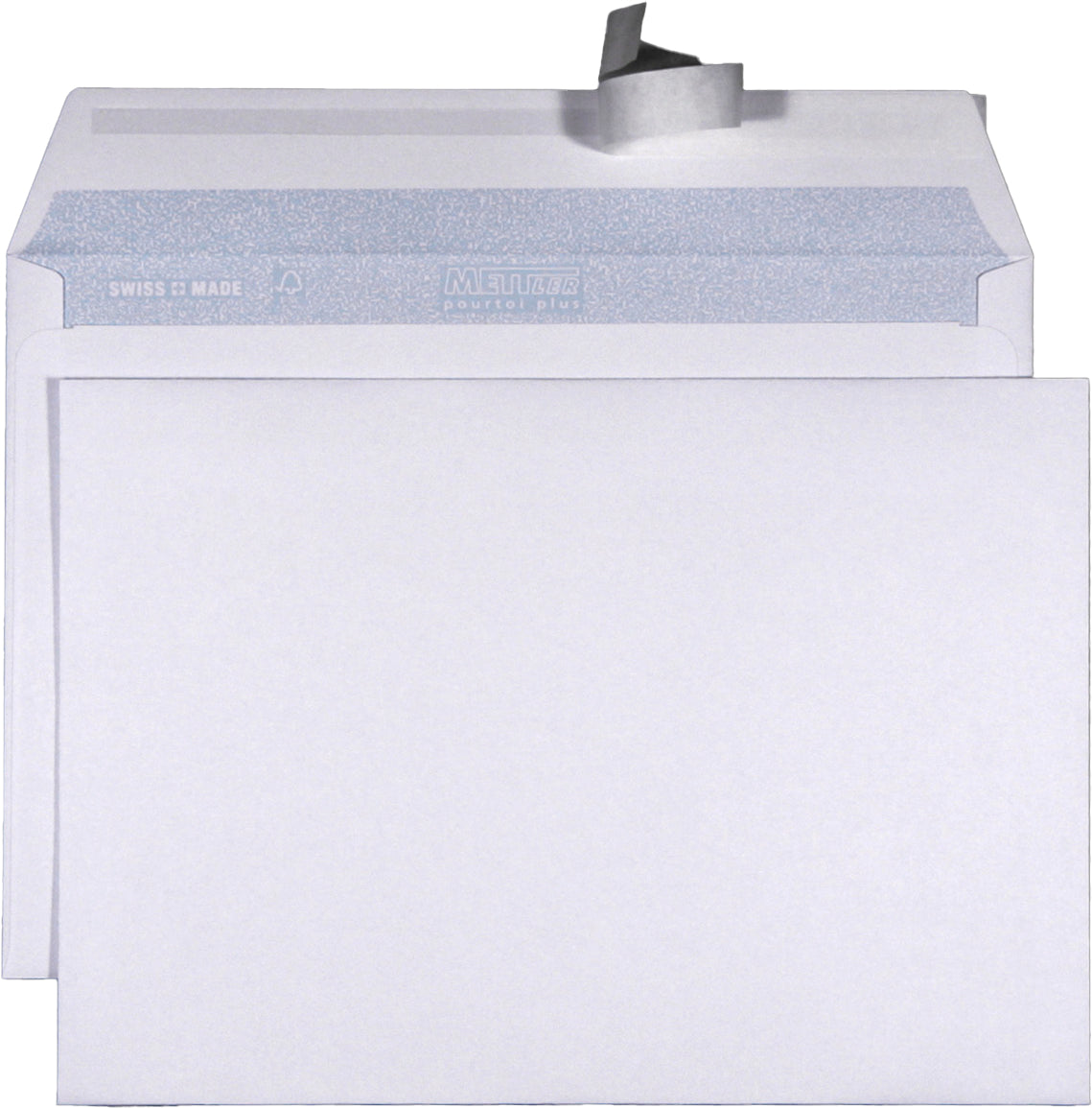 Mettler Couvert C5, ohne Fenster, Haftklebung, ultraweiss, 100 g/m², mit Innendruck – 500 Stk.