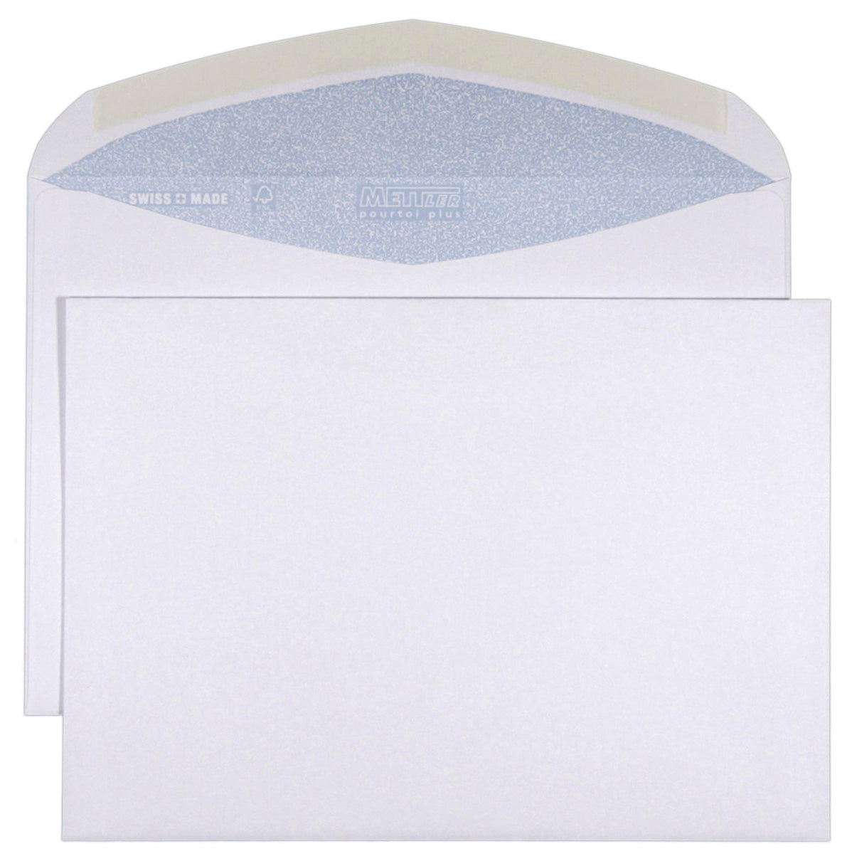 Mettler Couvert C5, ohne Fenster, nassklebend, ultraweiss, 100 g/m² – Mettler – 500 Stk.