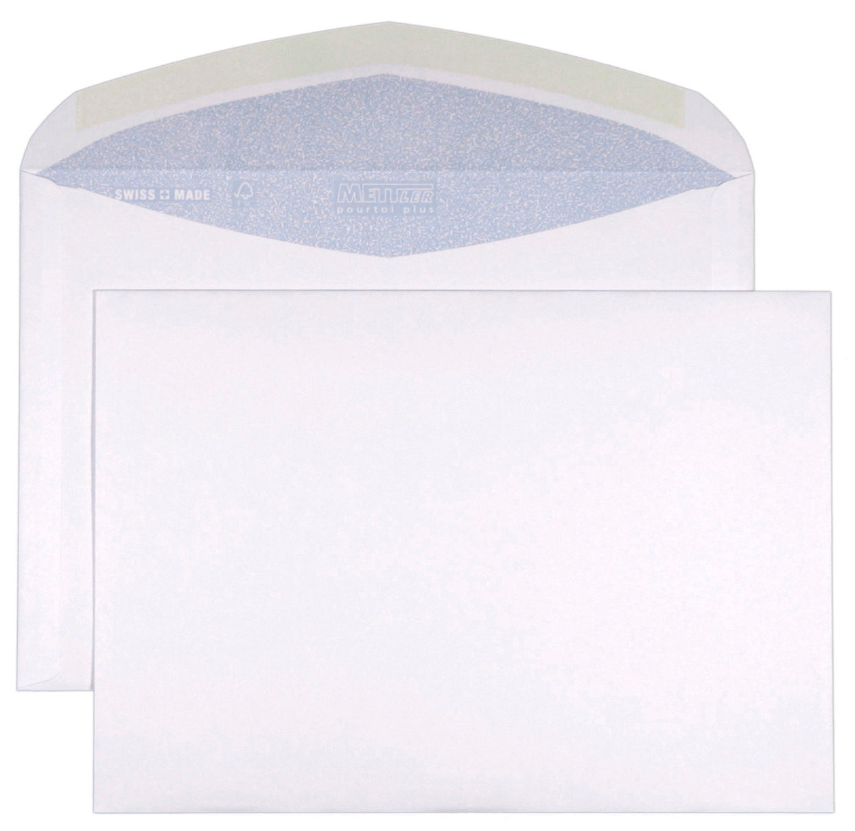 Mettler Couvert C5, ohne Fenster, nassklebend, ultraweiss, 100 g/m² – 500 Stk.