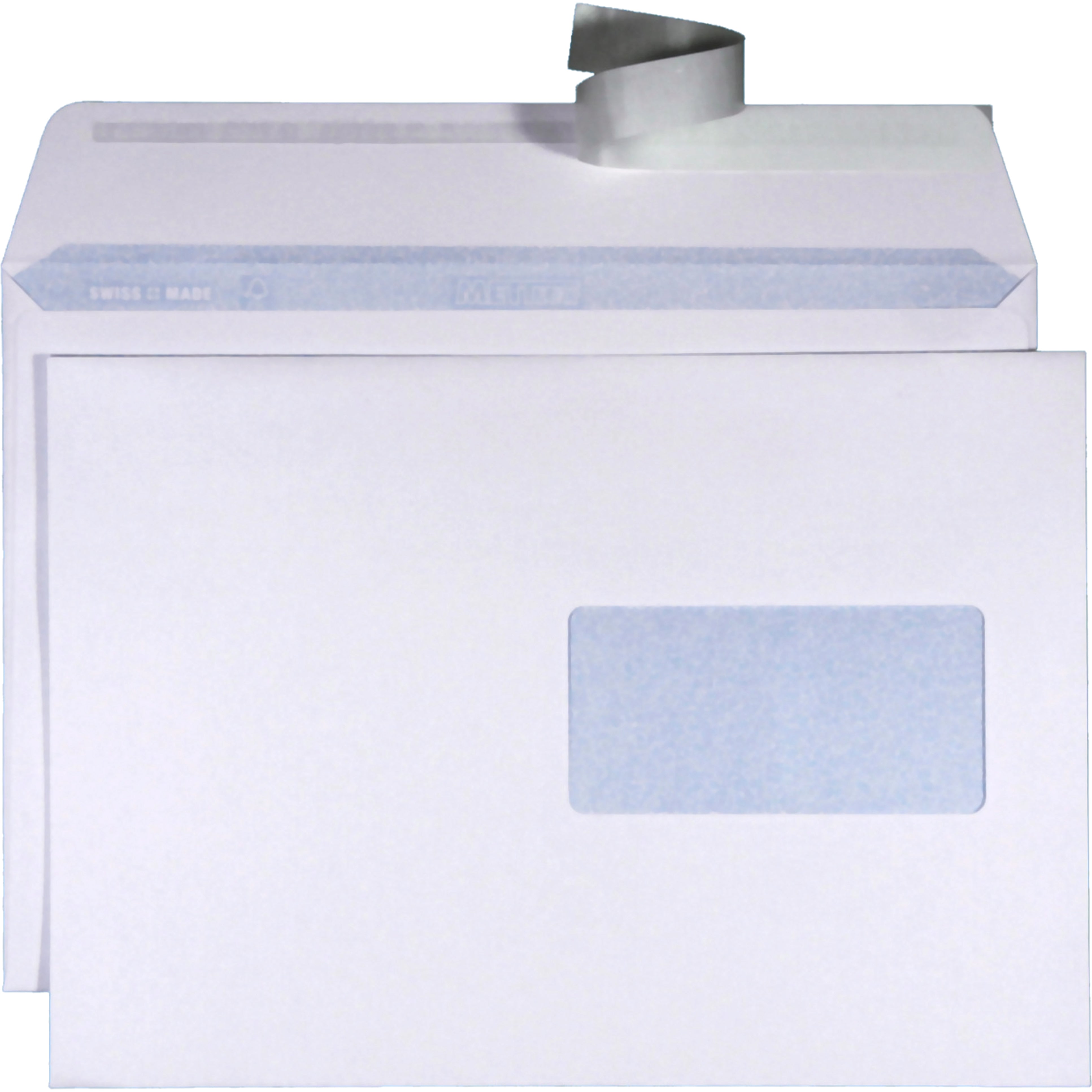 Mettler Couvert B5, Fenster rechts, Haftklebung, ultraweiss, 120 g/m² – 500 Stk.
