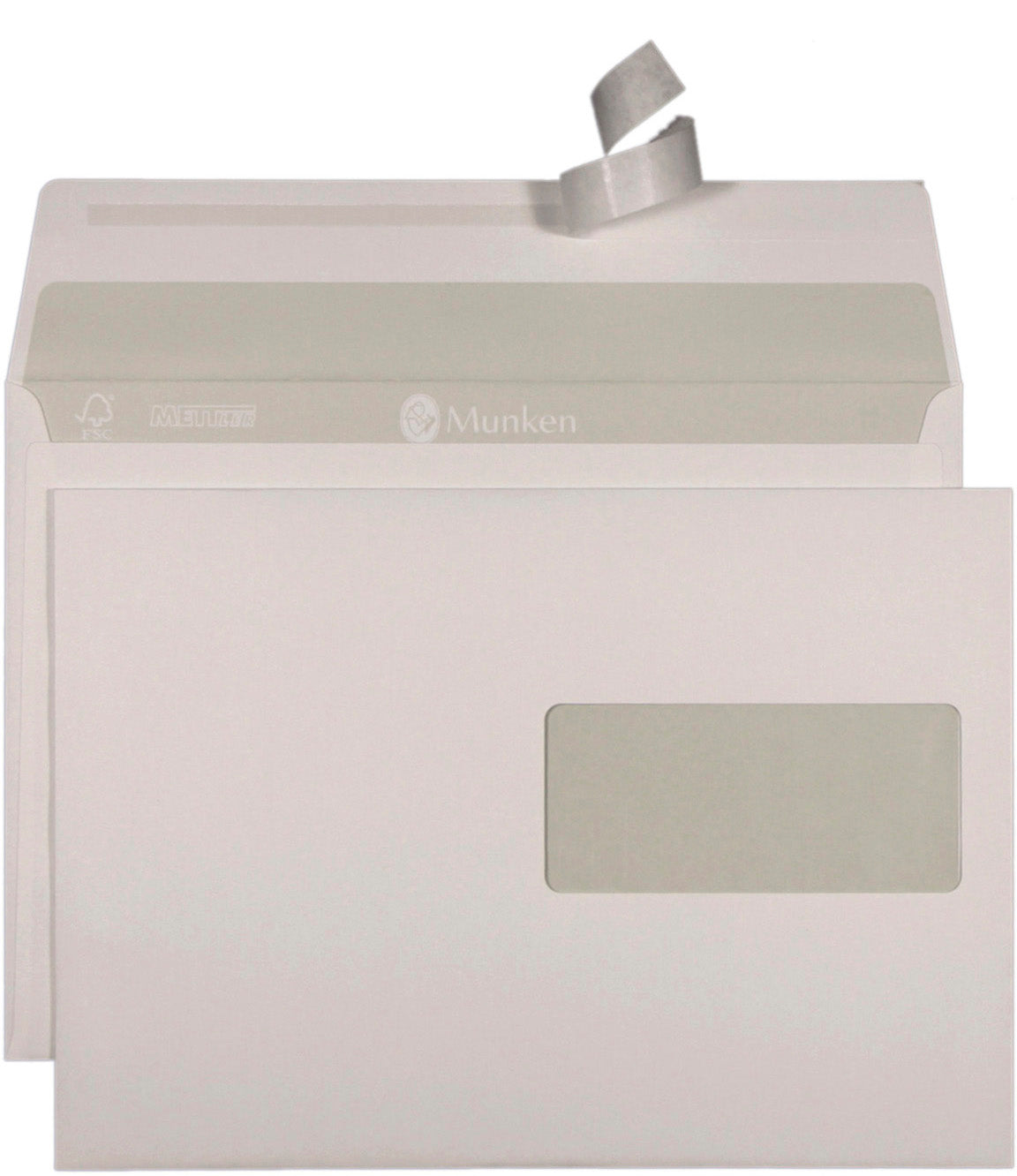 Mettler Couvert C5, Fenster rechts, Haftklebung, weiss, 120 g/m² – 500 Stk.