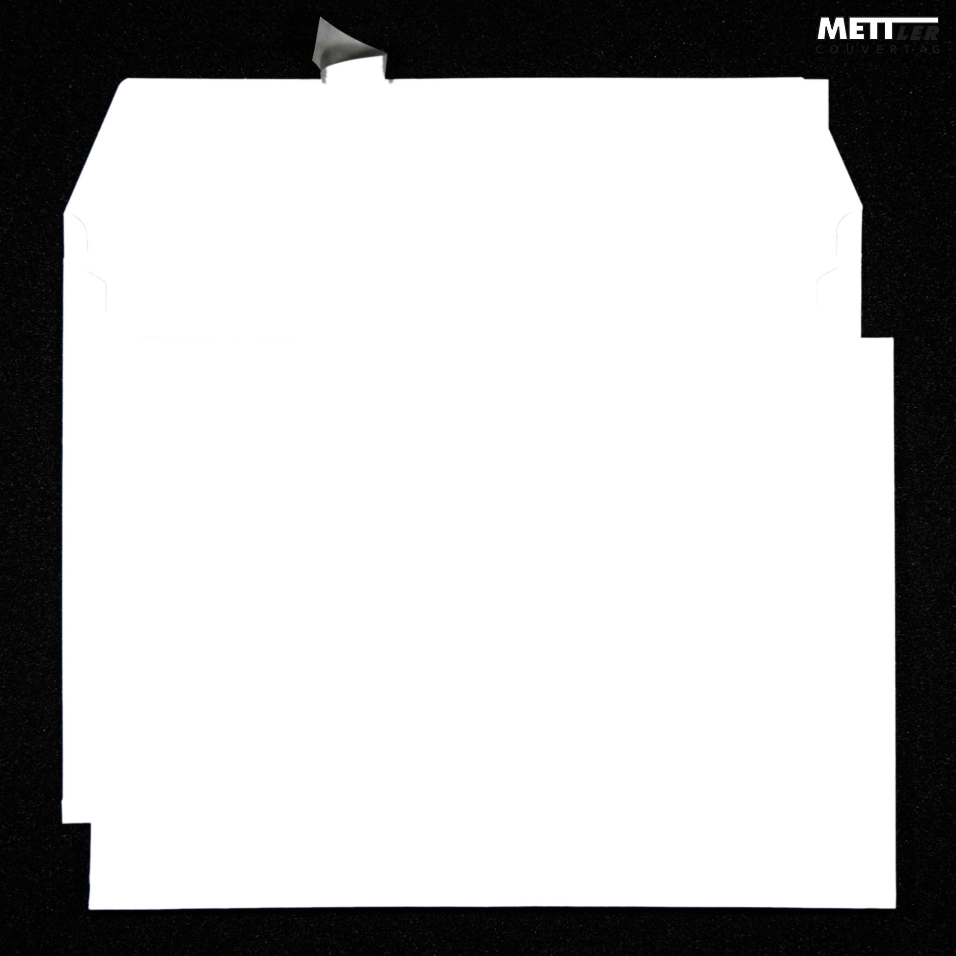 Mettler 9'098 Seitenfaltentasche – B4, 20 mm, ohne Fenster, selbstklebend, Papier, ultraweiss – 200 Stk.