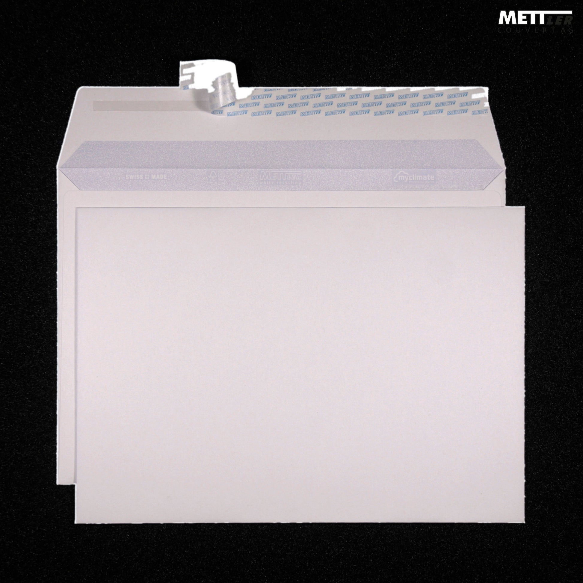 Mettler C4 Couvert, ohne Fenster, Haftklebung, weiss, 120 g/m², recyceltes Papier – 250 Stk.