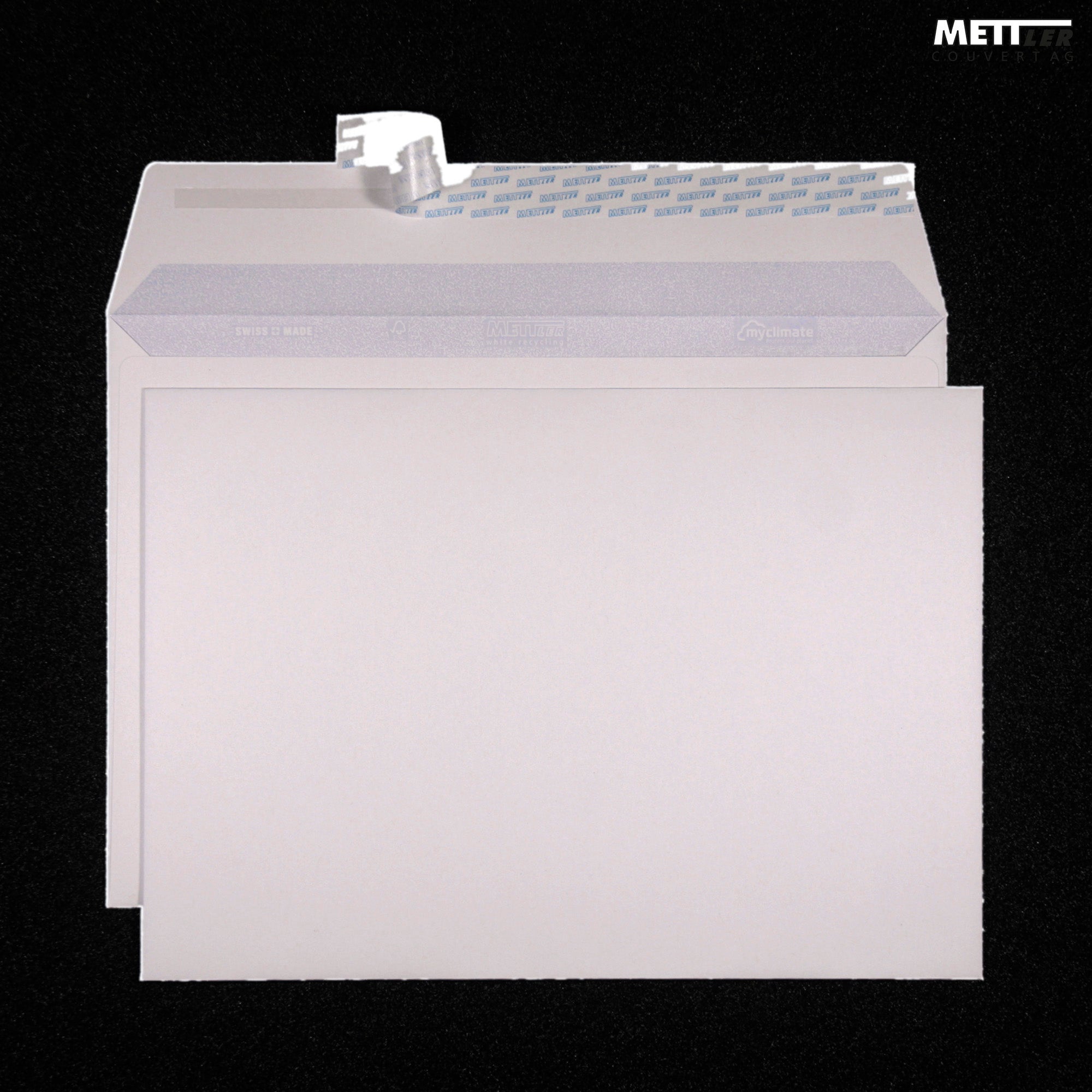 Mettler C4 Couvert, ohne Fenster, Haftklebung, weiss, 120 g/m², recyceltes Papier – 250 Stk.