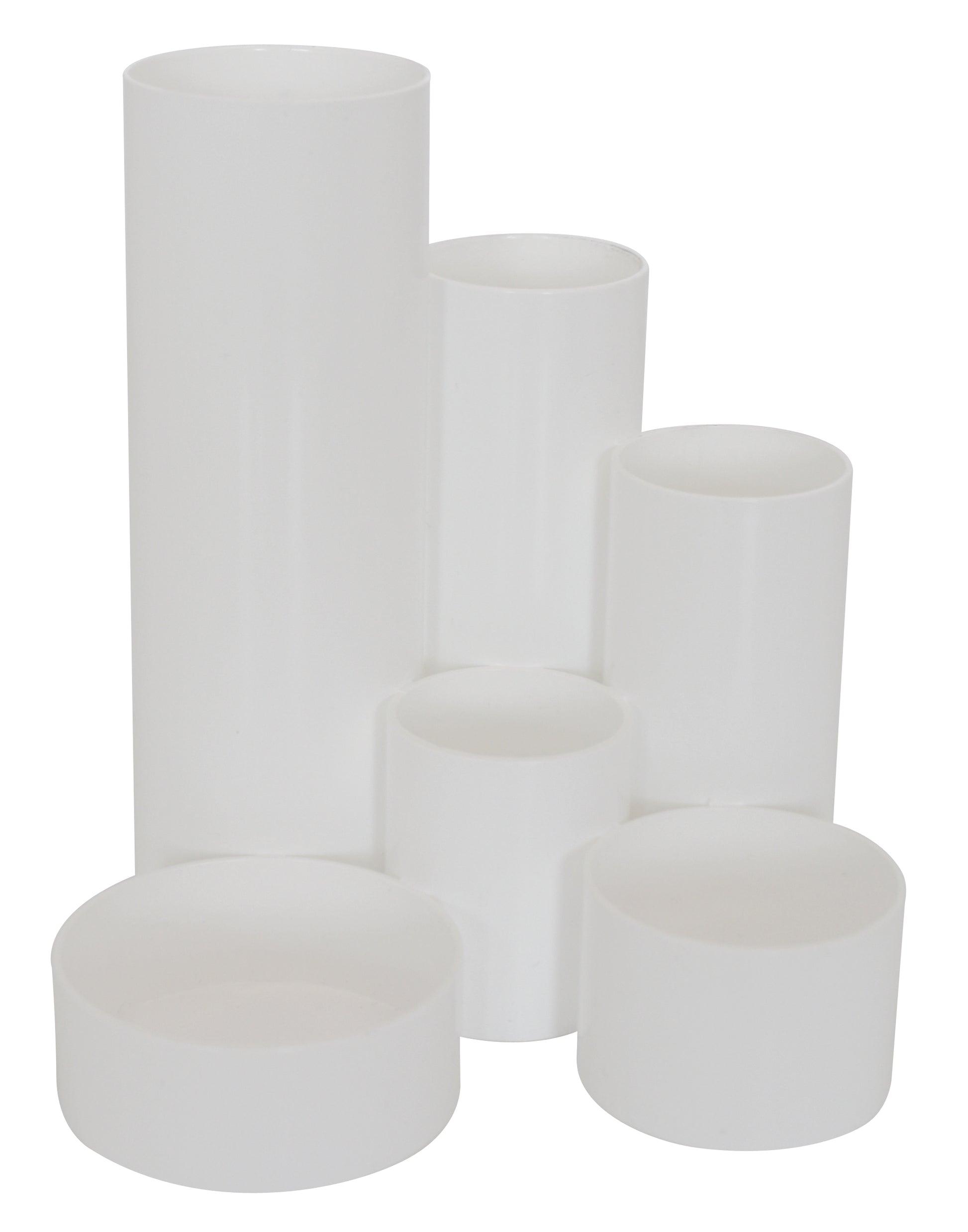 Metzger&mendle Butler 68509402 Stifteköcher – 6 Fächer, weiss, B 157 × H 126 × T 136 mm