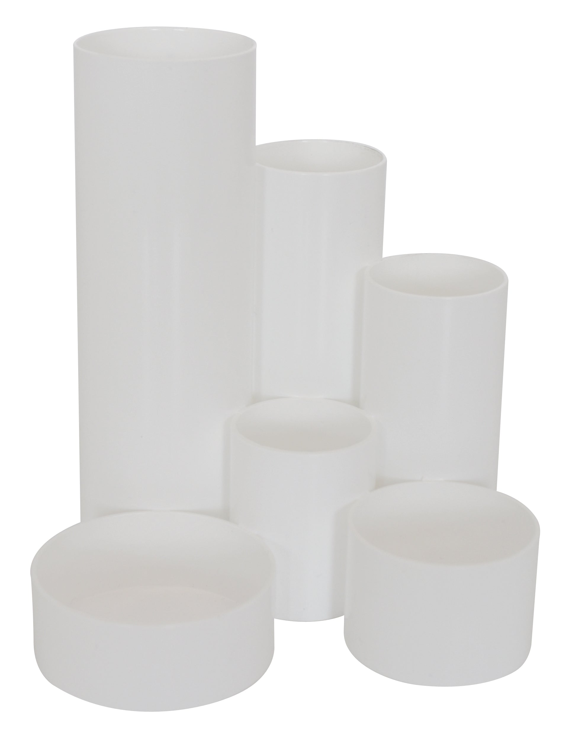Metzger&mendle Butler 68509402 Stifteköcher – 6 Fächer, weiss, B 157 × H 126 × T 136 mm