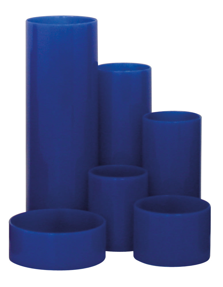 Metzger&mendle Butler 68509404 Stifteköcher – 6 Fächer, Blau, B 157 × H 126 × T 136 mm