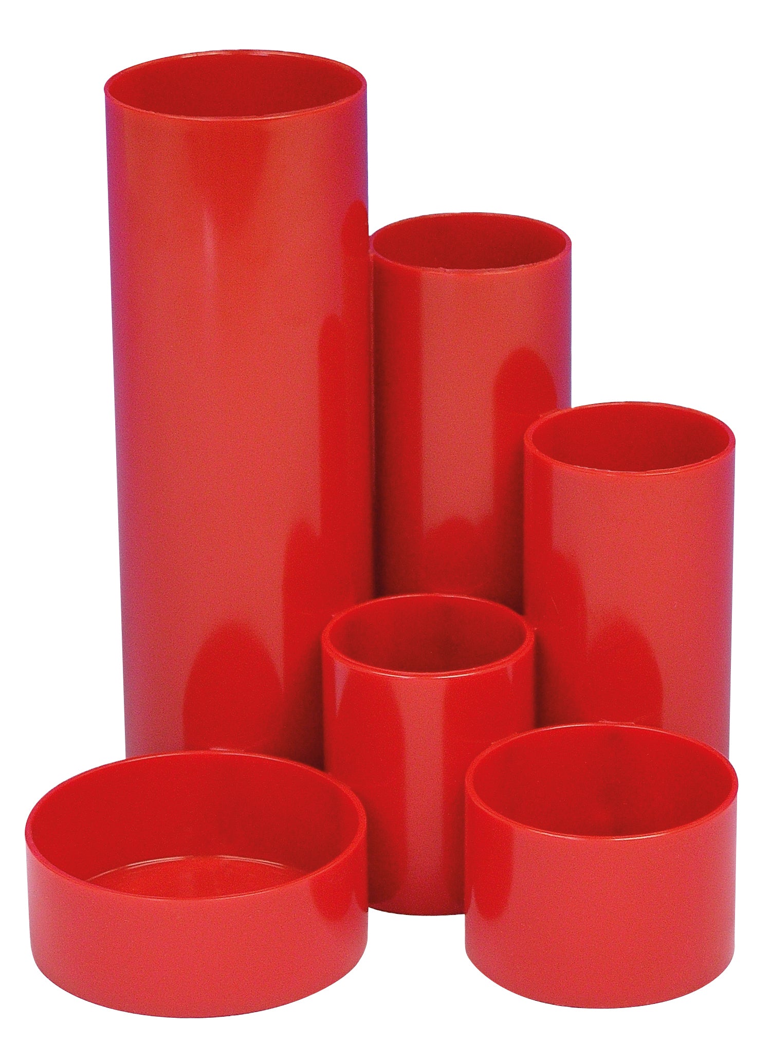Metzger&mendle Butler 68509437 Stifteköcher – 6er-Set, rot, B 157 × H 126 × T 136 mm
