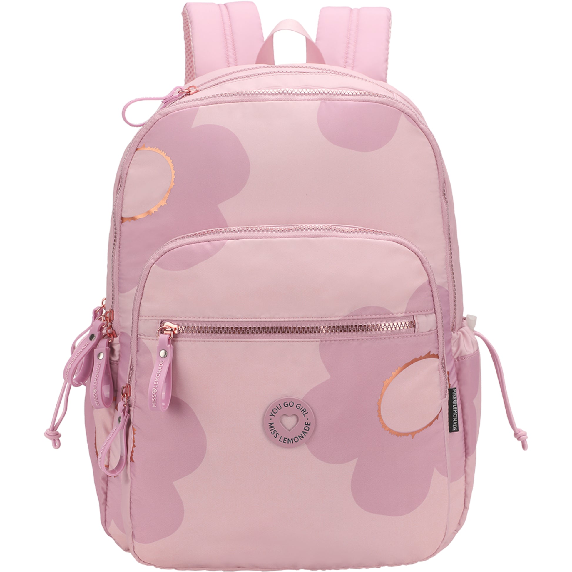 Miss Lemonade Notebook-Rucksack 65601 – mit gepolstertem Laptopfach, Nylon – Garden Pink, 430 × 330 × 160 mm