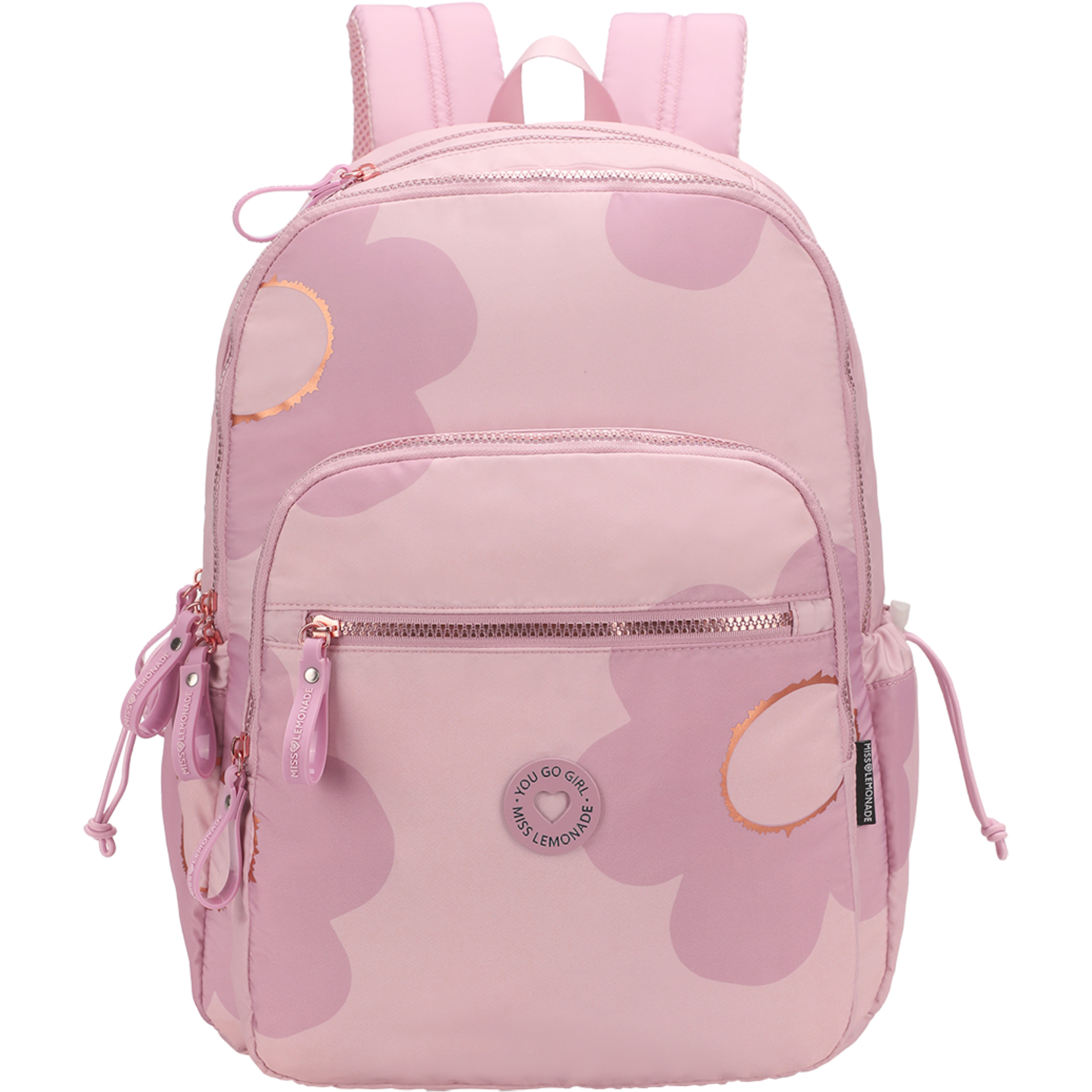 Miss Lemonade Notebook-Rucksack 65601 – mit gepolstertem Laptopfach, Nylon – Garden Pink, 430 × 330 × 160 mm