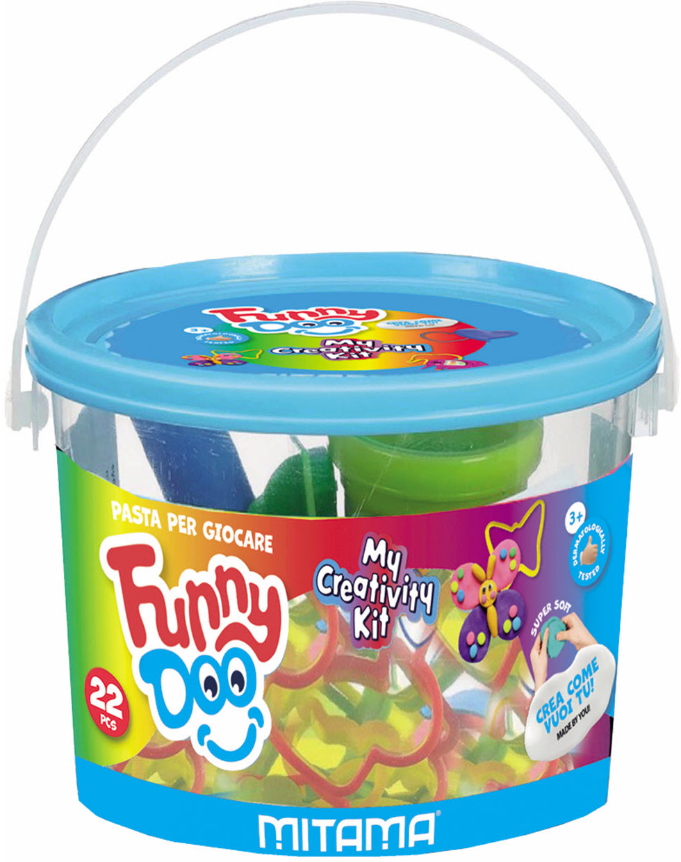 Mitama My Creativity Mix – Knete-/Modelliermasse-Set – Funny Doo – 3 × 120 g – ab 2 Jahren
