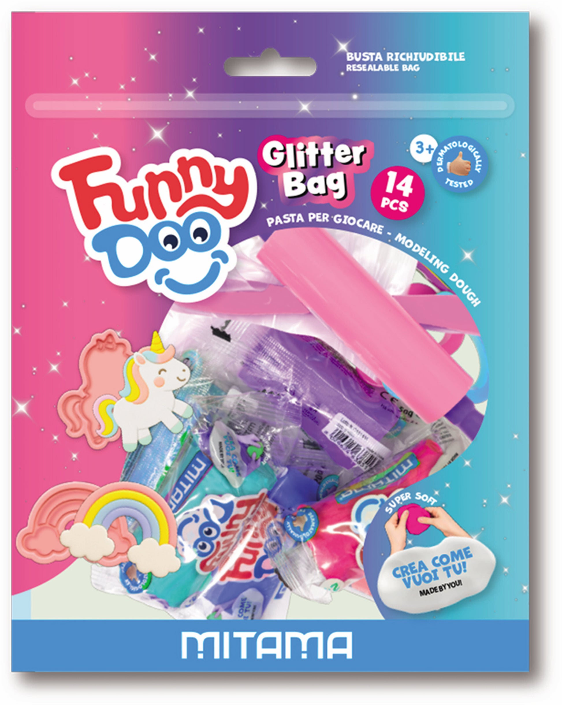 Mitama Funny Doo – Knete-/Modelliermasse-Set – trocknet nicht aus – ab 2 Jahren – 3910074