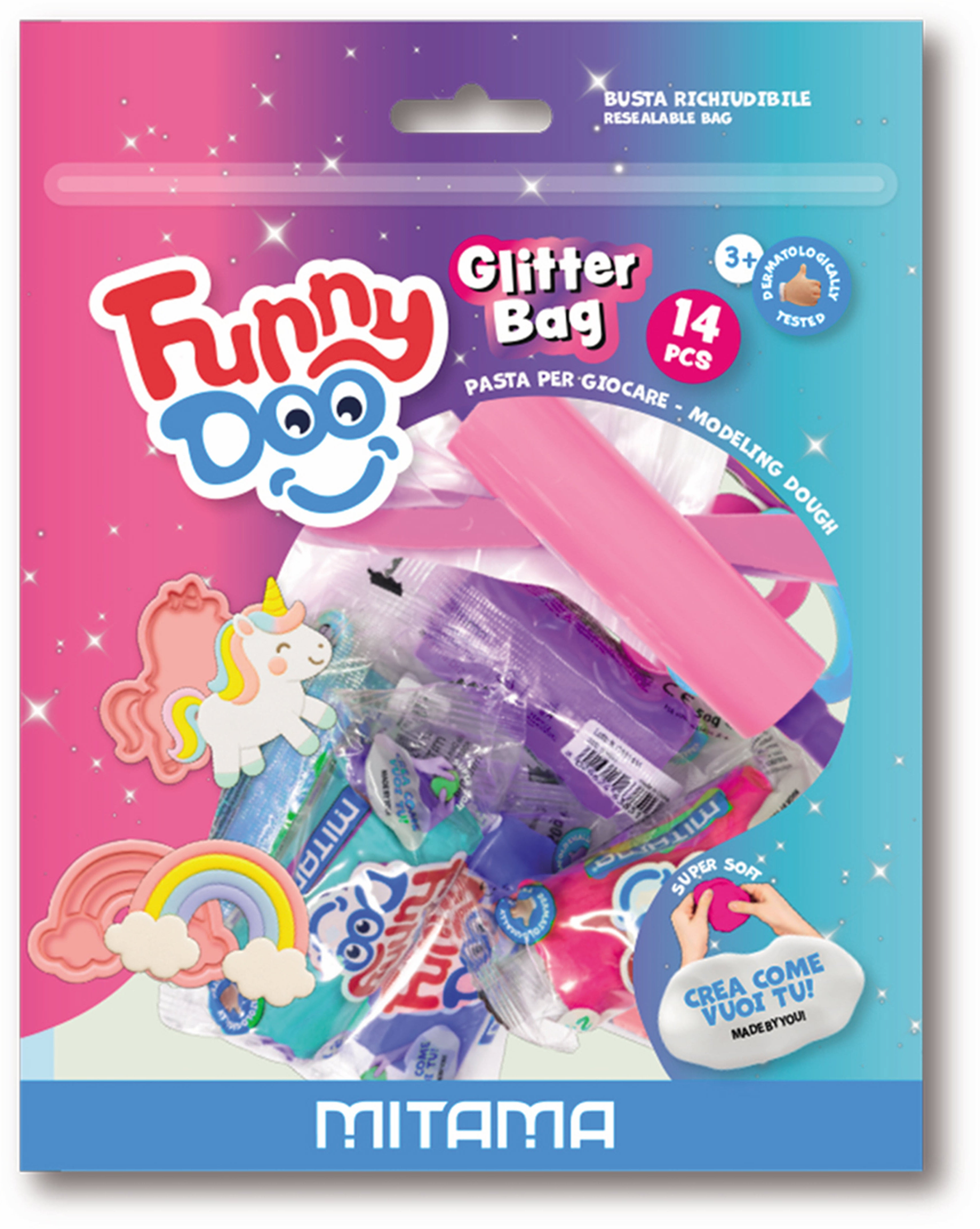 Mitama Funny Doo – Knete-/Modelliermasse-Set – trocknet nicht aus – ab 2 Jahren – 3910074