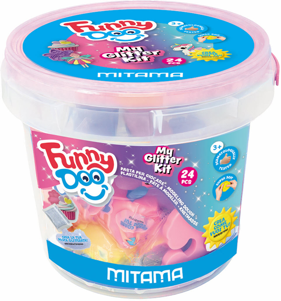 Mitama Funny Doo – Knete-/Modelliermasse-Set – 7 × 50 g (350 g) – 14-teilig – ab 3 Jahren