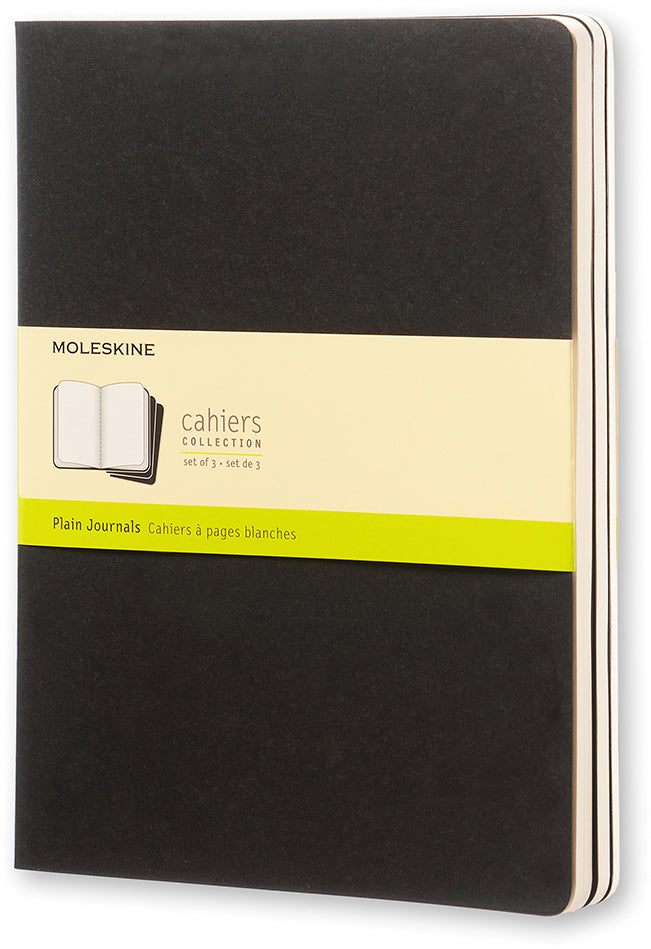 Moleskine Notizheft – 190 × 250 mm – Hardcover, heraustrennbare Seiten, Innentasche, schwarz, 3 Stück
