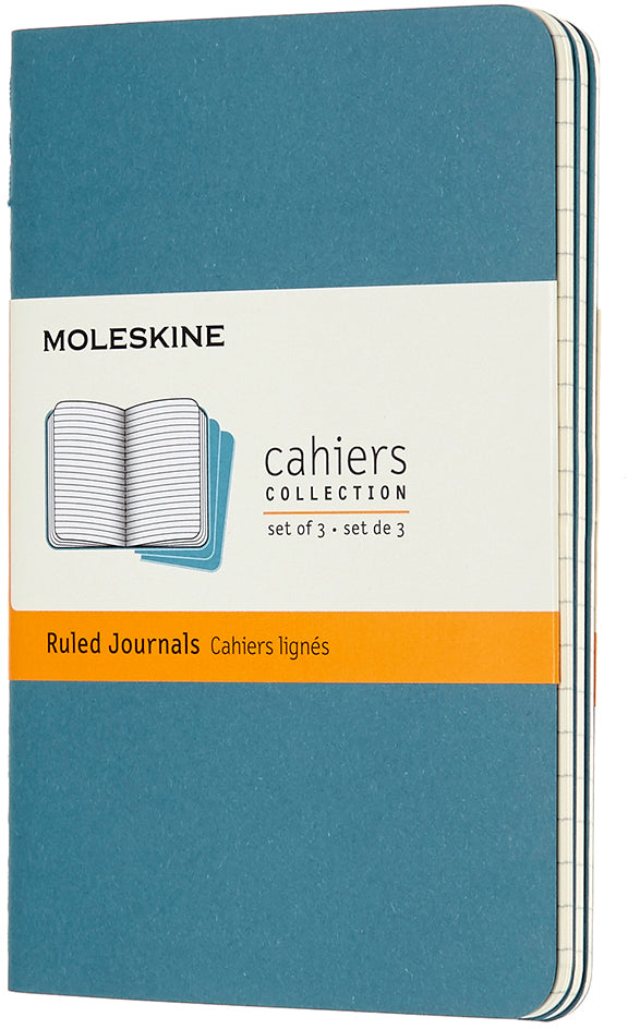 Moleskine Cahier Notizheft – A6 – 16 heraustrennbare Seiten, Innentasche, lebhaftes Blau, 3 Stück