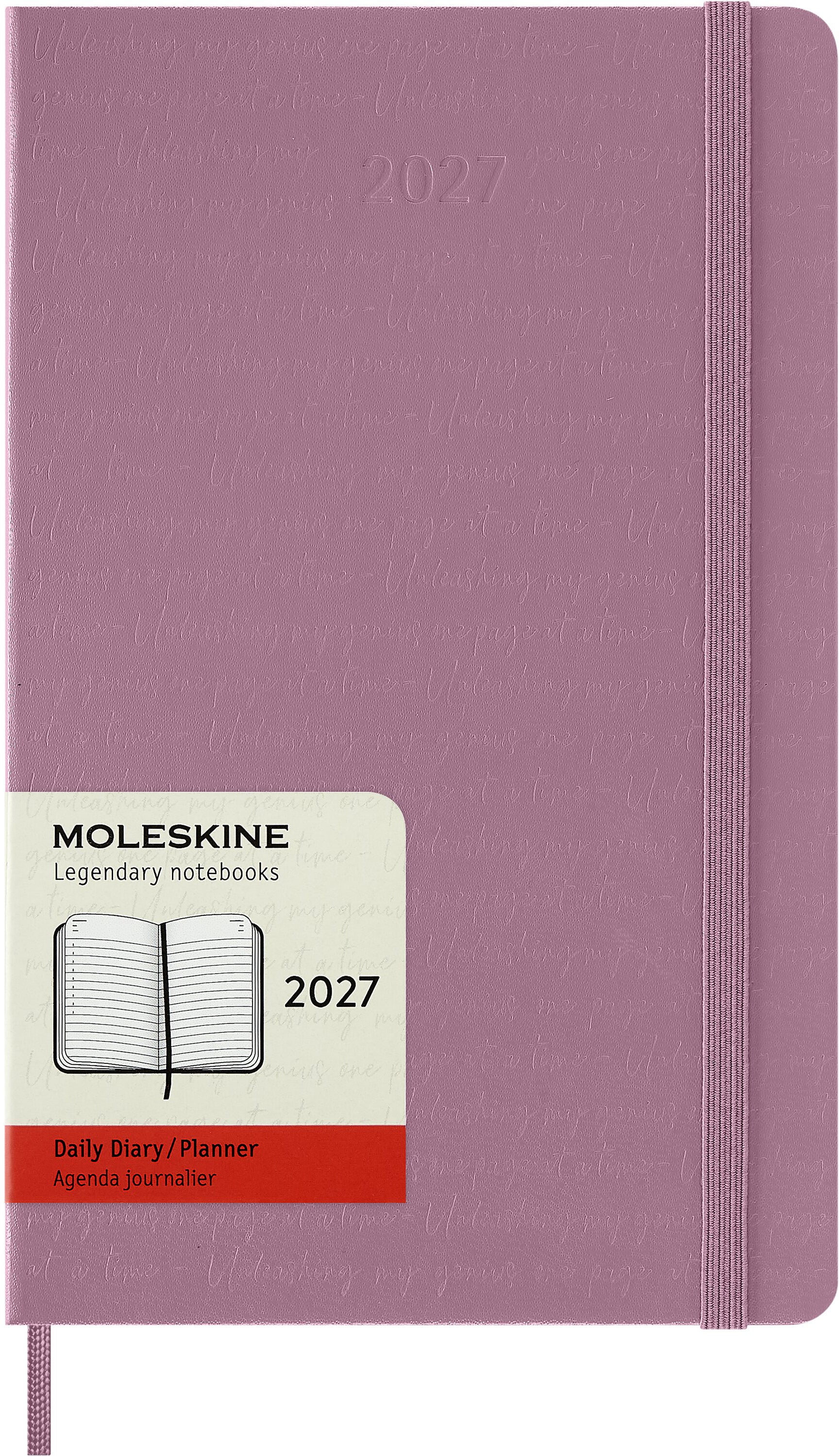 Moleskine Classic – Tagesagenda 2027, 1 Tag/1 Seite, A5, Hardcover, pink