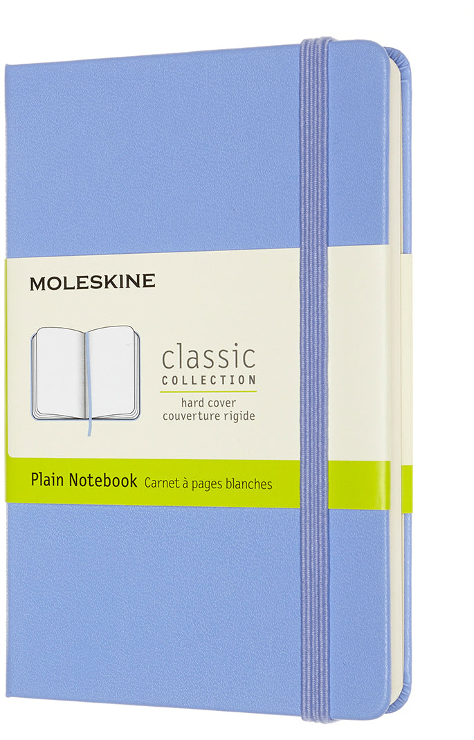 Moleskine Notizbuch – A6 – blanko – 192 Seiten – Hardcover, Gummiband, Lesezeichen – Hortensienblau