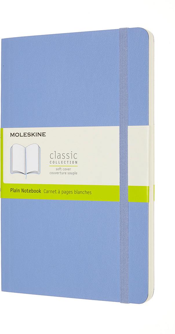 Moleskine Notizbuch – 133 × 212 mm – blanko – 192 Seiten – 70 g/m² – Softcover – Hortensienblau