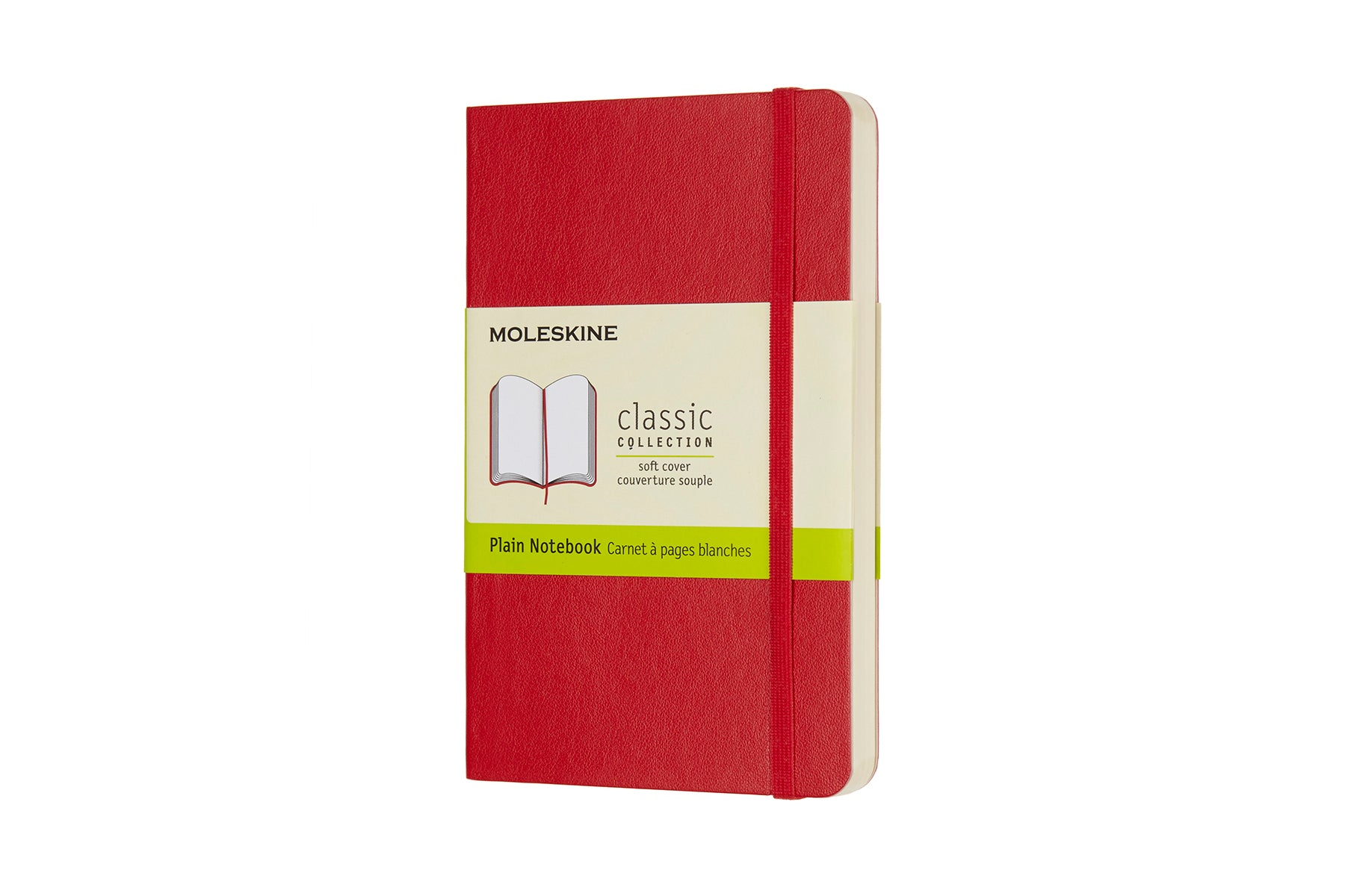 Moleskine Notizbuch – A6 – blanko – Hardcover, Gummiband, Lesezeichen, scharlach
