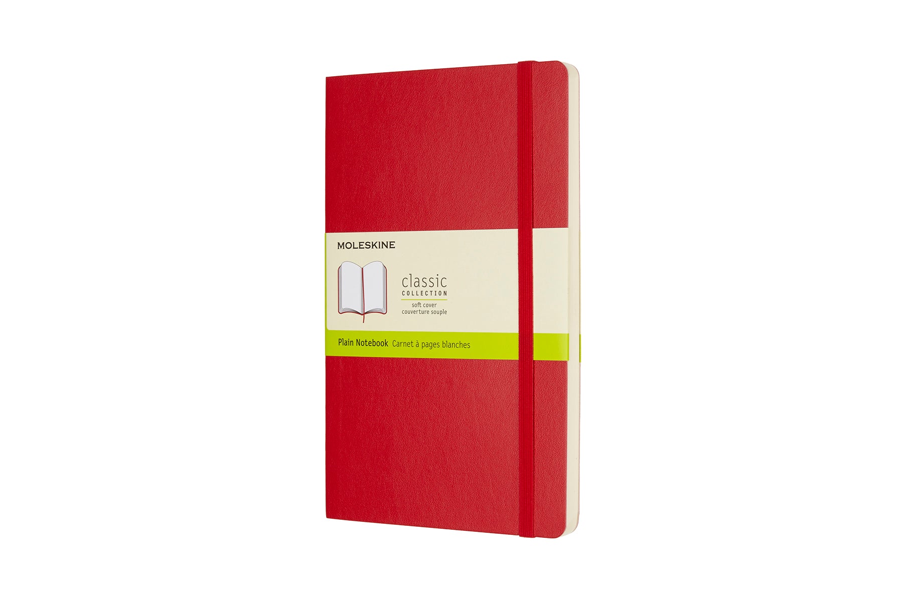 Moleskine Notizbuch – 133 × 211 mm – blanko – Hardcover, Gummiband, Lesezeichen – scharlach
