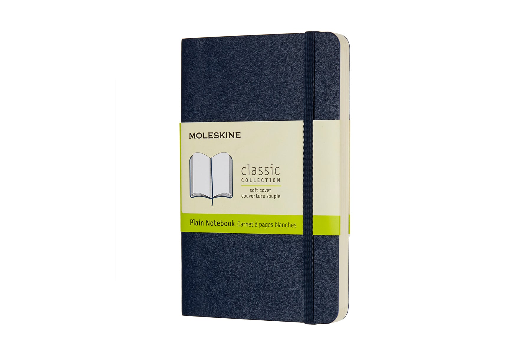 Moleskine Classic Soft Notizbuch – 91 × 146 mm – blanko – Softcover, Lesebändchen, Gummiband – Saphir
