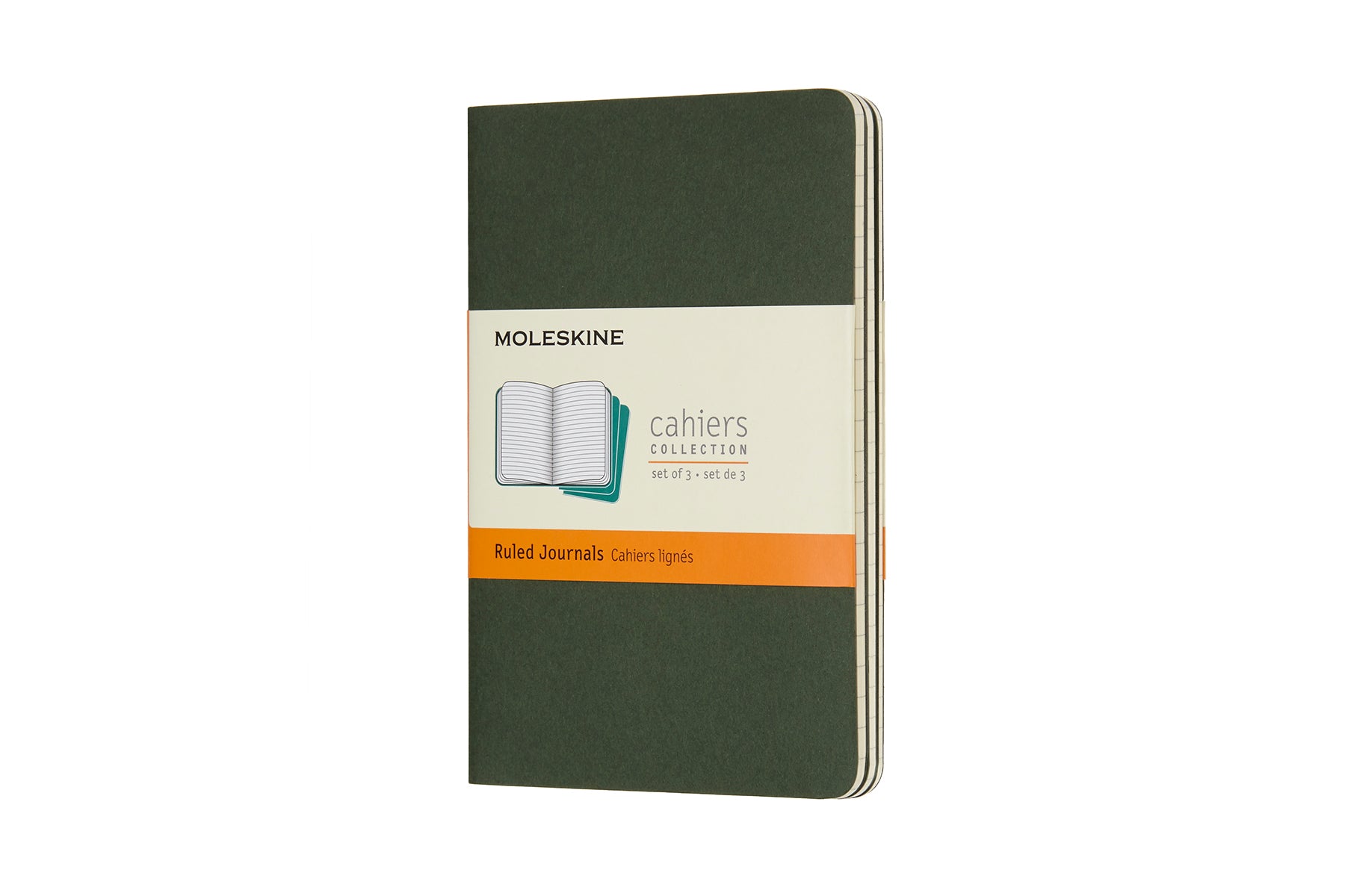 Moleskine Notizheft – A6 – liniert – Fadenheftung, 16 heraustrennbare Seiten, Innentasche, 3 Stück
