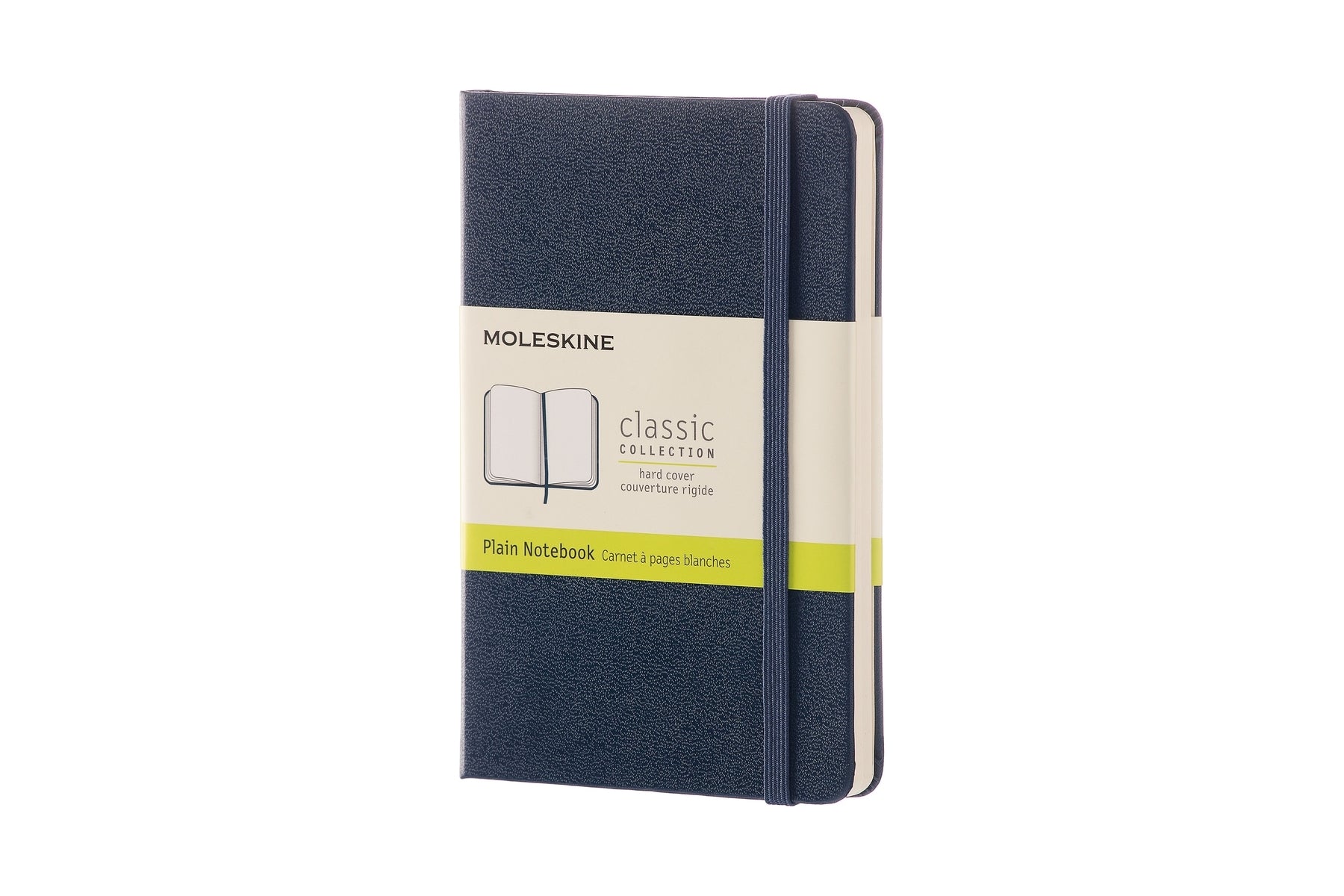 Moleskine Classic Notizbuch – 90 × 146 mm – blanko – Hardcover, Gummiband, Lesezeichen, Saphir