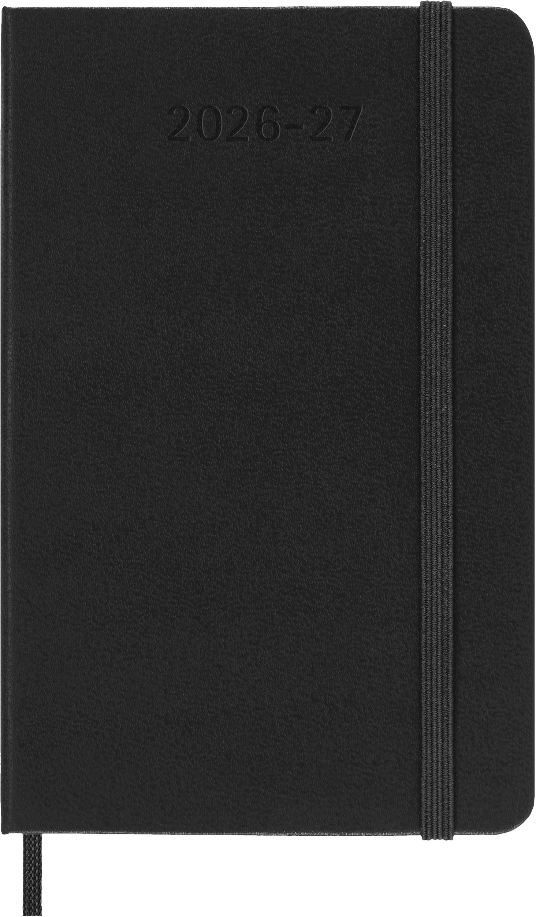 Moleskine DHB18WH2Y – Wochenkalender Jul 2026–Dez 2027, 1 Woche/2 Seiten, 9,3 × 14,6 cm, Hardcover, Schwarz