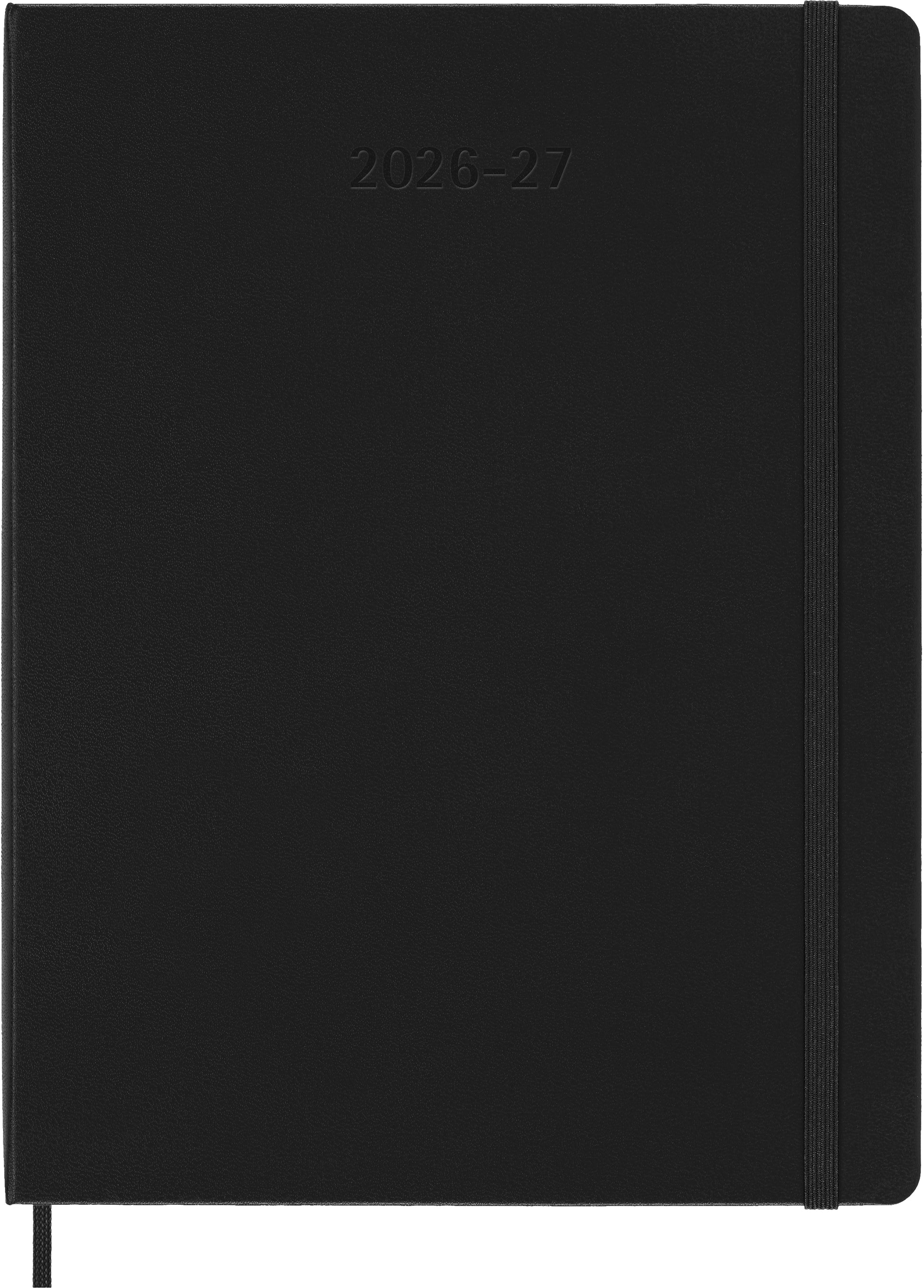 Moleskine Wochenagenda Jul 2026–Dez 2027, 1 Woche/1 Seite, 19,3 × 25,6 cm, Hardcover, Schwarz