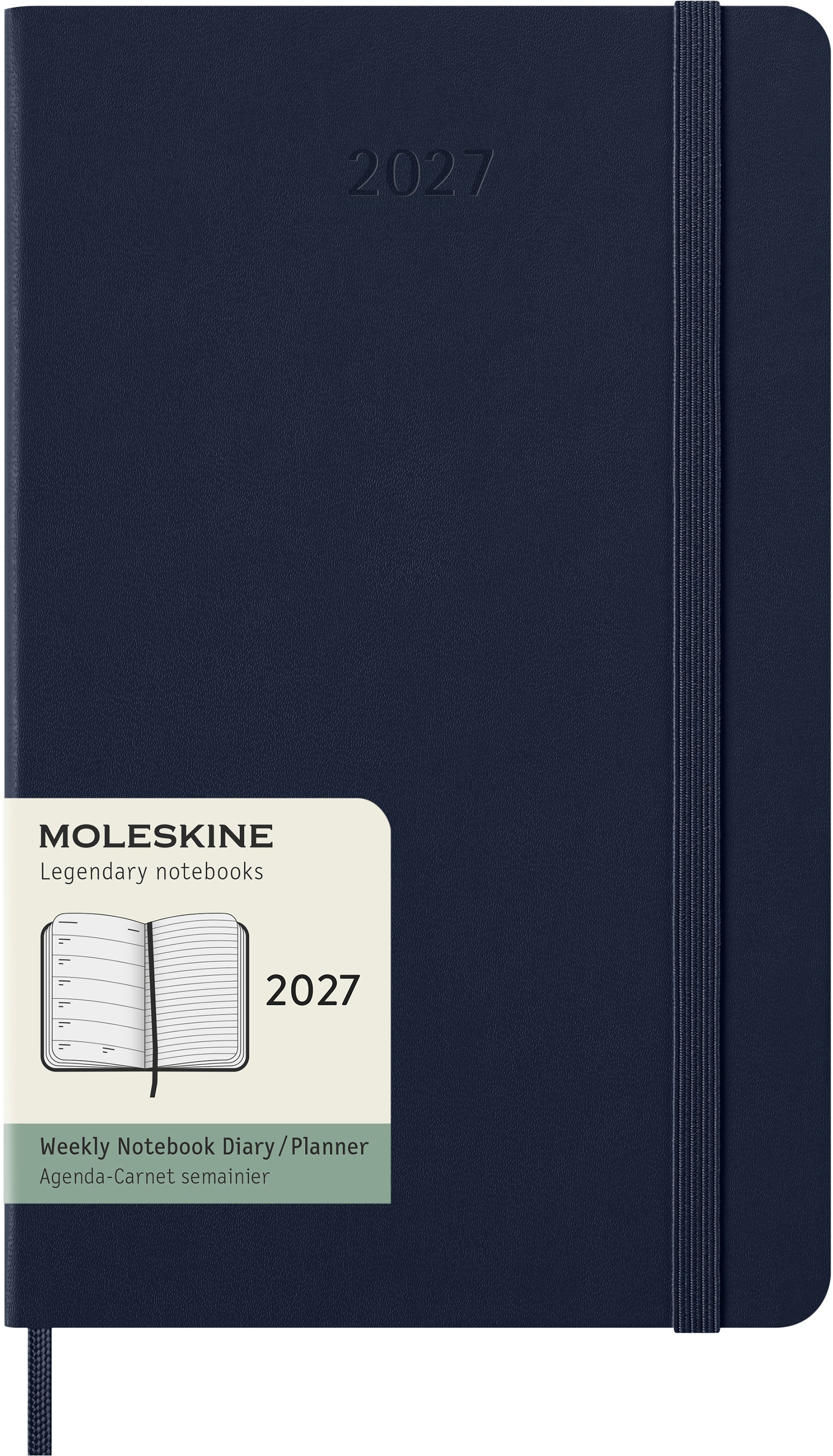 Moleskine Classic – Wochenagenda 2027, 1 Woche/1 Seite, 13,4 × 21,3 cm, Hardcover, Saphir