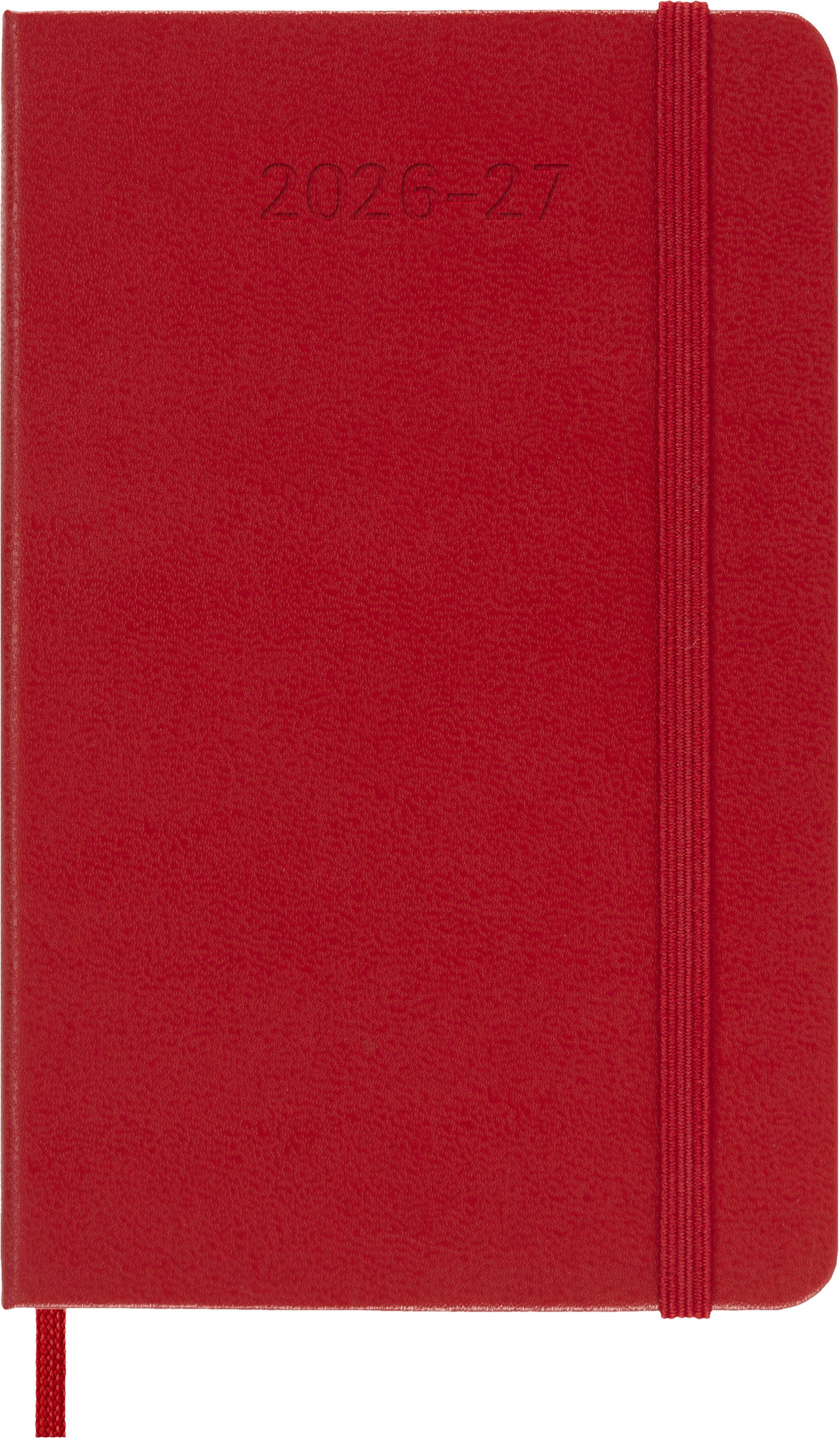 Moleskine Wochenagenda Jul 2026–Dez 2027, 1 Woche/1 Seite, 9,1 × 14,6 cm, Hardcover, rot