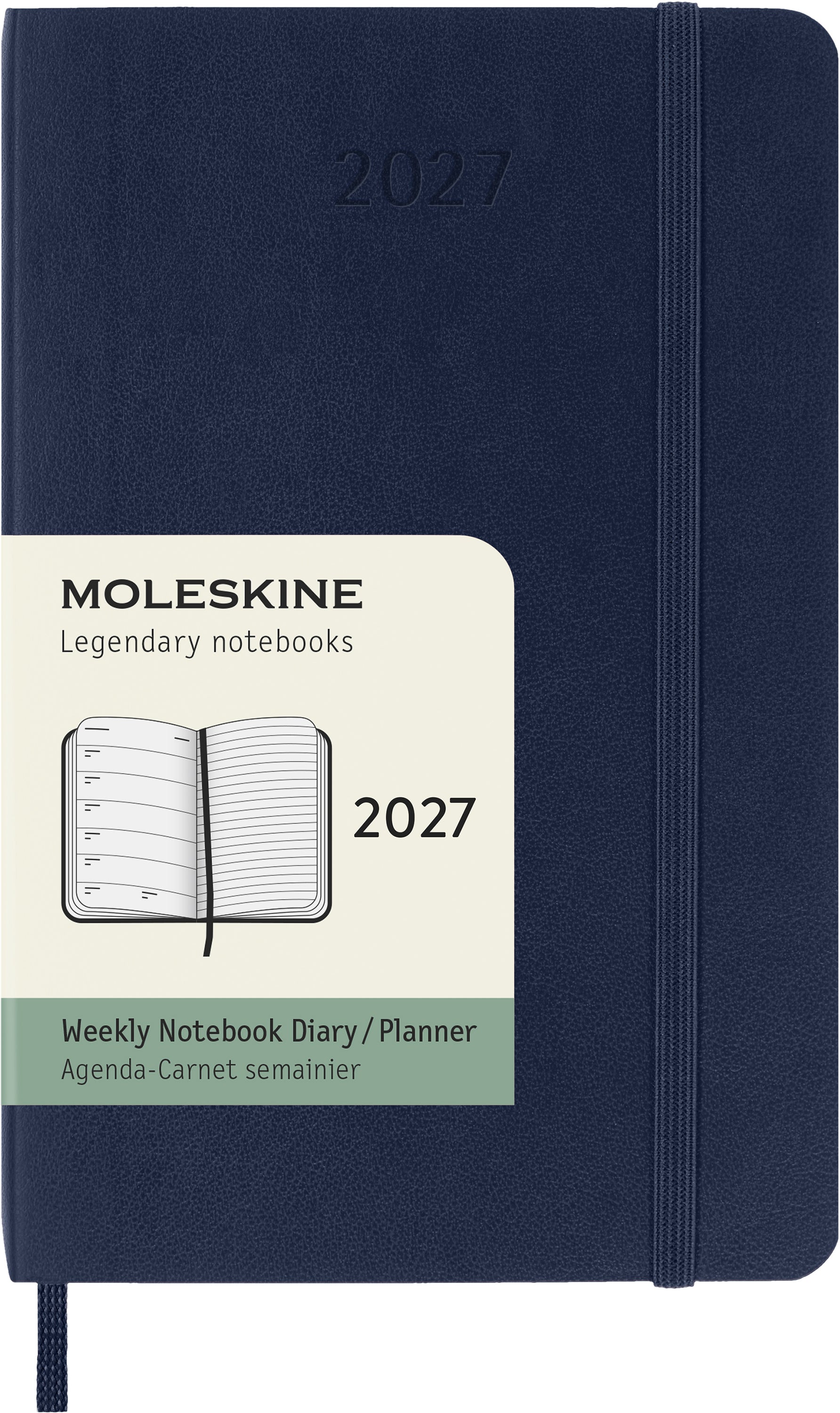Moleskine Classic Pocket – Wochenagenda 2027, 1 Woche/1 Seite, 9 × 14 cm, Softcover, Saphir