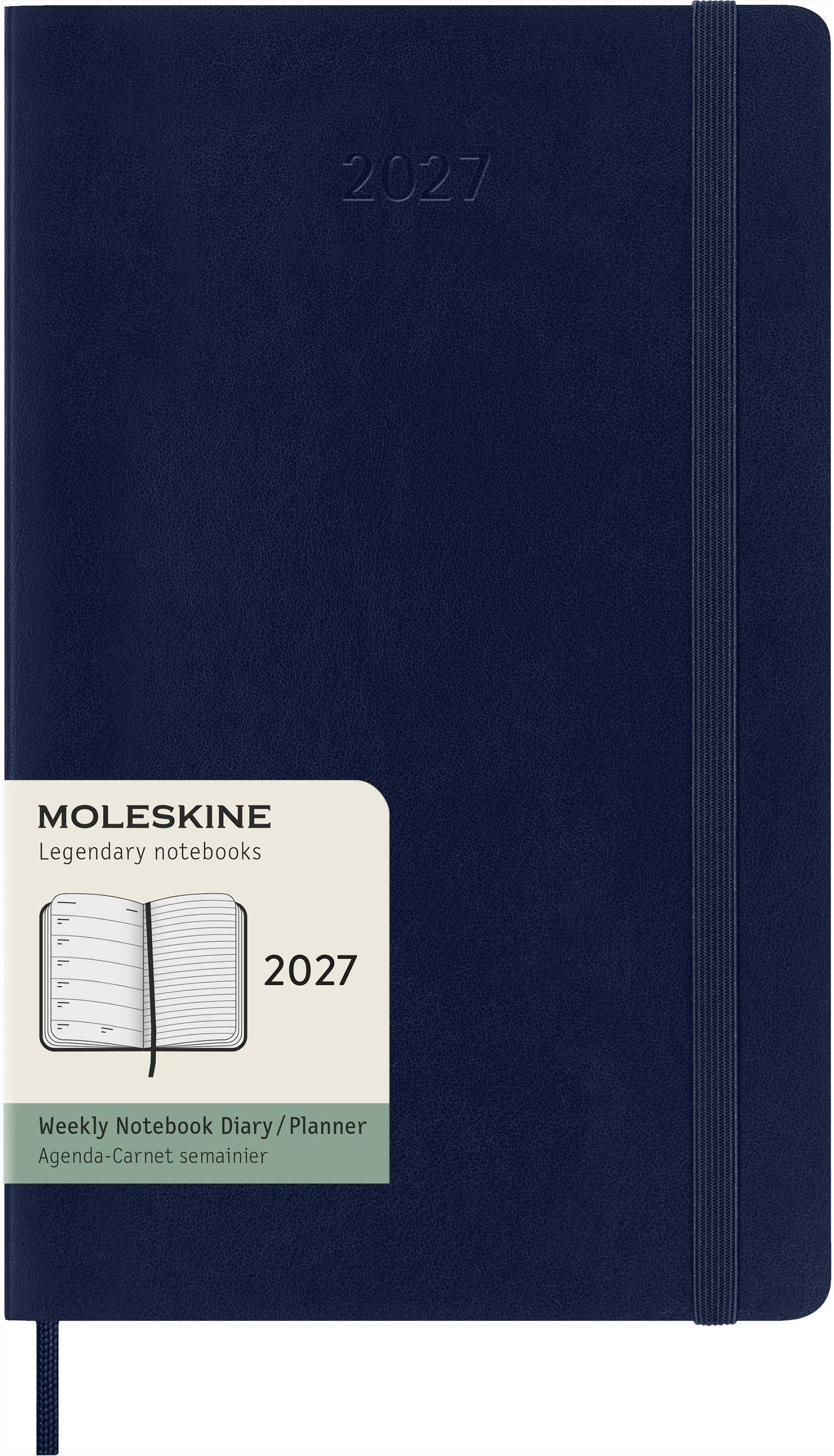 Moleskine Classic – Wochenagenda 2027, 1 Woche/1 Seite, 13,4 × 21,1 cm, Softcover, Saphir