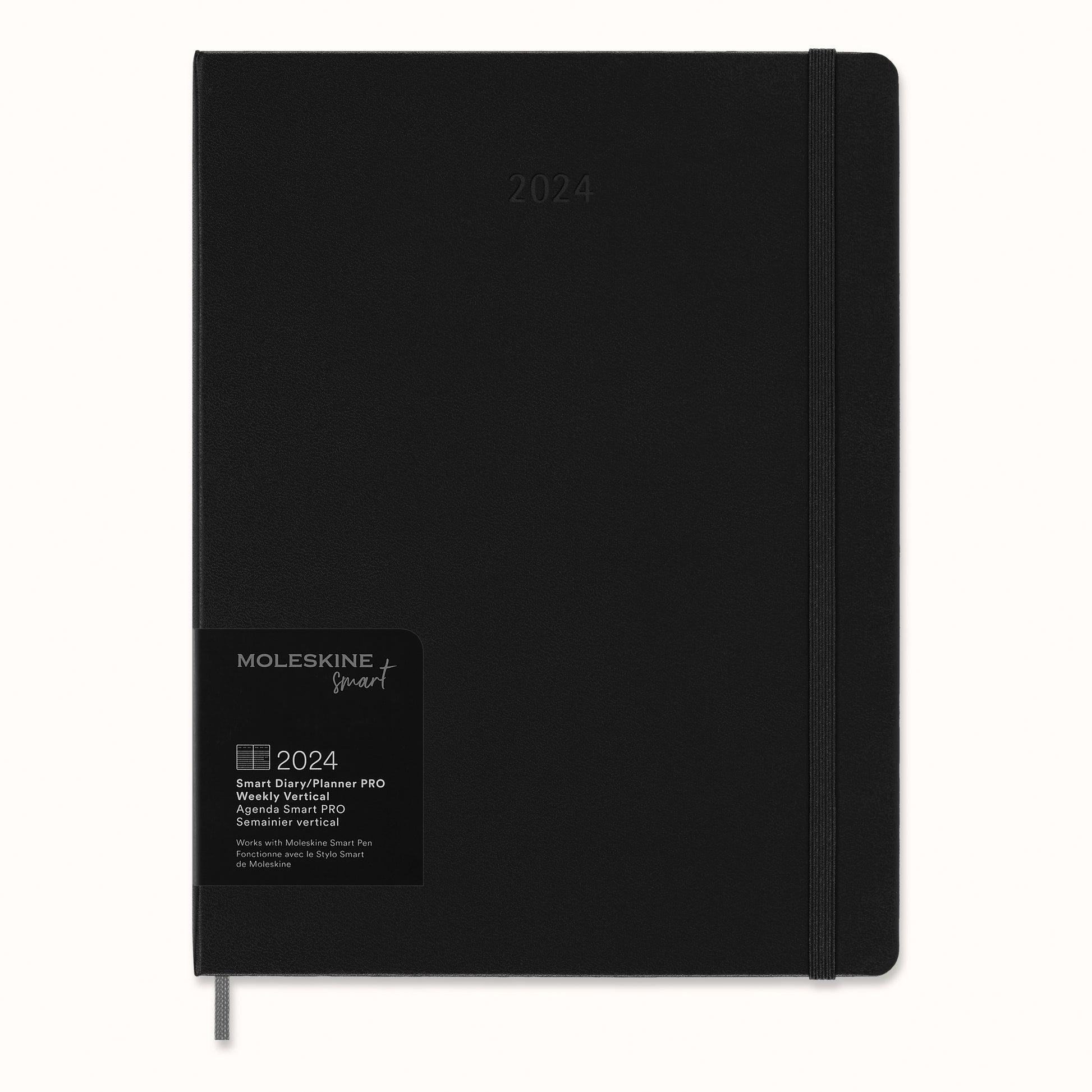 Moleskine Smart Weekly Pro – Wochenagenda 2027, 1 Woche/2 Seiten, 19,1 × 25,6 cm, Hardcover, Schwarz