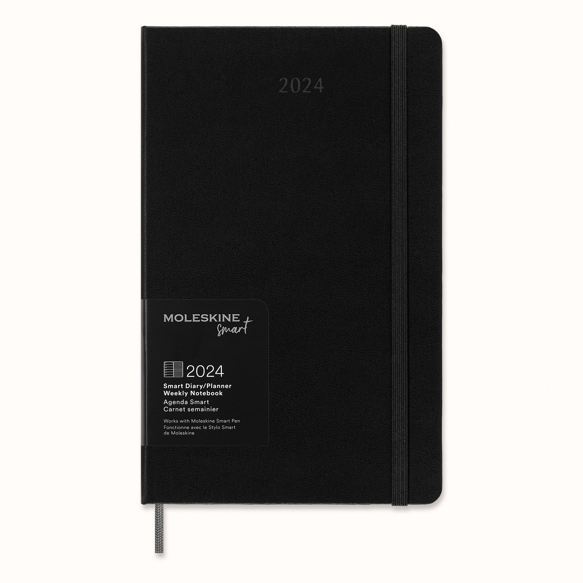 Moleskine Smart Diary Large – Wochenagenda 2027, 1 Woche/1 Seite, 13,6 × 21,2 cm, Hardcover, schwarz
