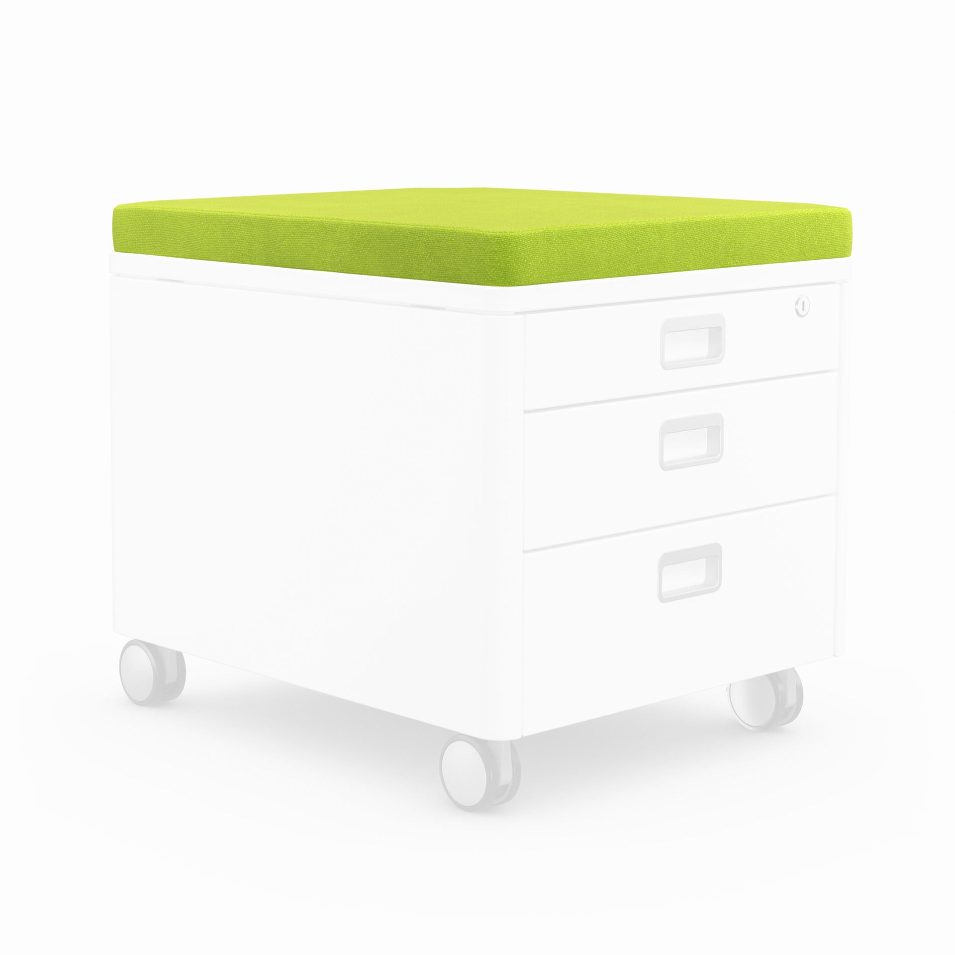 Moll Sitzkissen – 43 × 54 × 5 cm, Schaumstoff, abnehmbarer Bezug, grün, für Moll Rollcontainer Pro