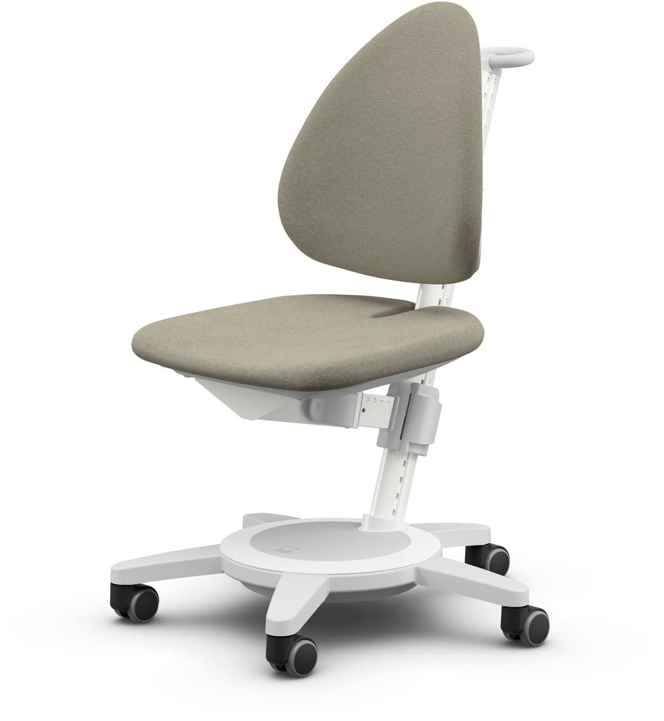 Moll Maximo Kinder-Bürostuhl – Stoff – Khaki/Weiss, mitwachsende Sitzhöhe 28–54 cm