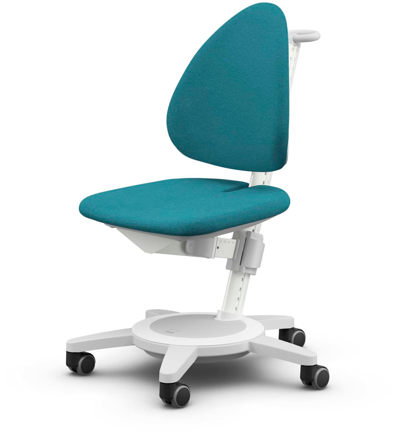 Moll Maximo Kinder-Bürostuhl – Polsterrücken – Petrol/Weiss, 28–54 cm